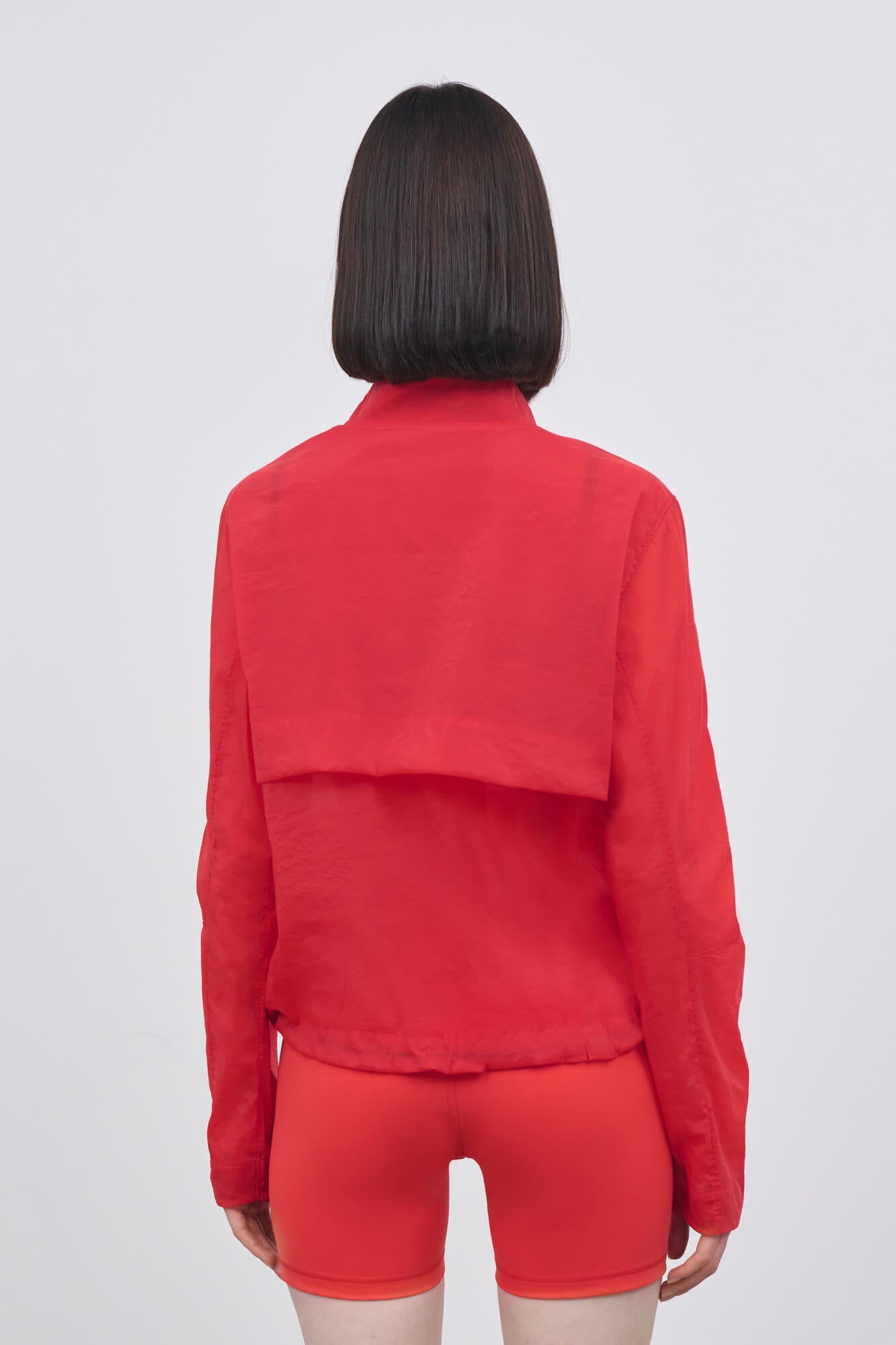 Literary Sport - Womens Celeste Packable Running Jacket with Strand Collar - Scarlet Red