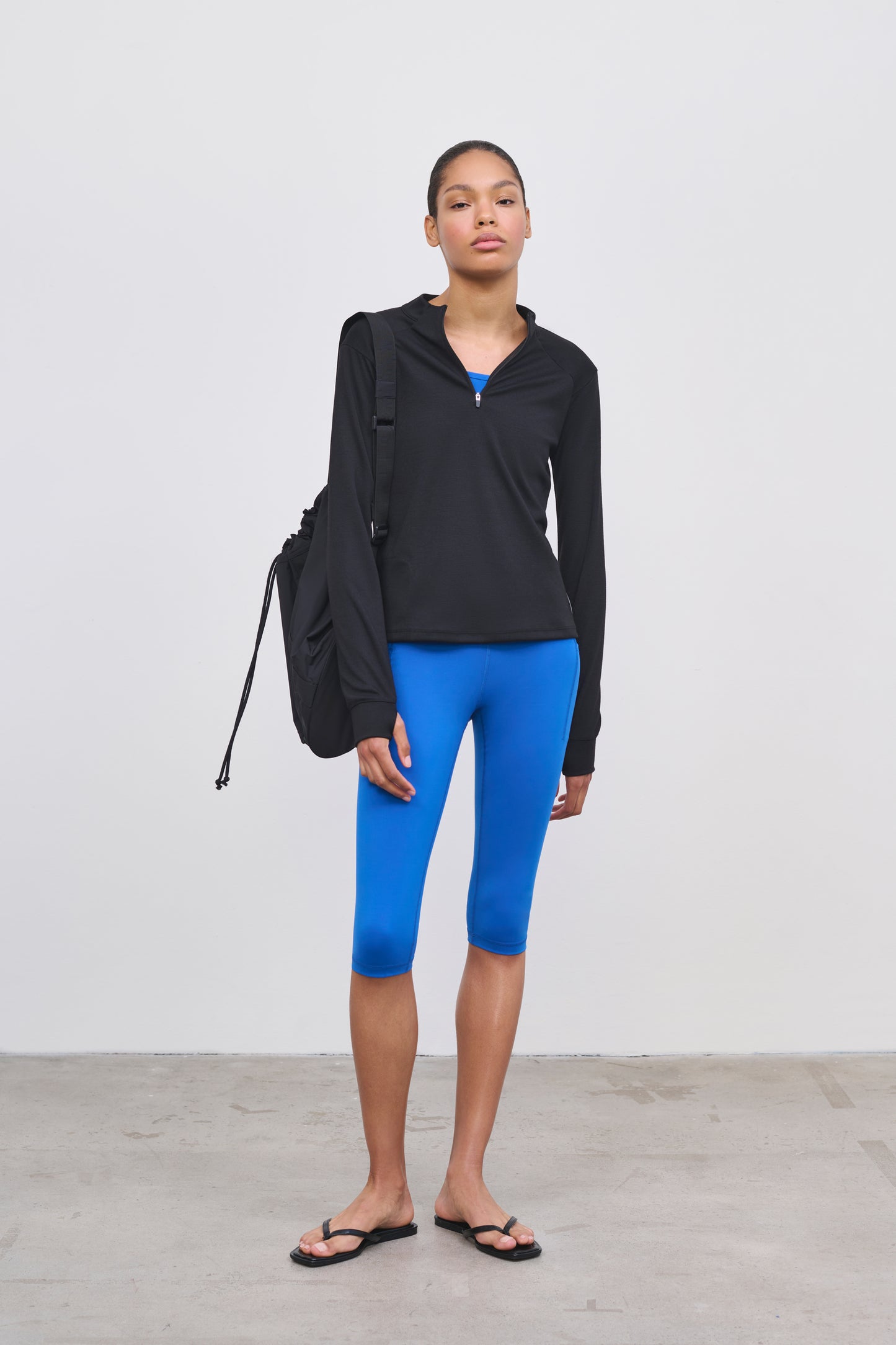 Literary Sport | Lena Womens Capri Length Running Tight - Lapis