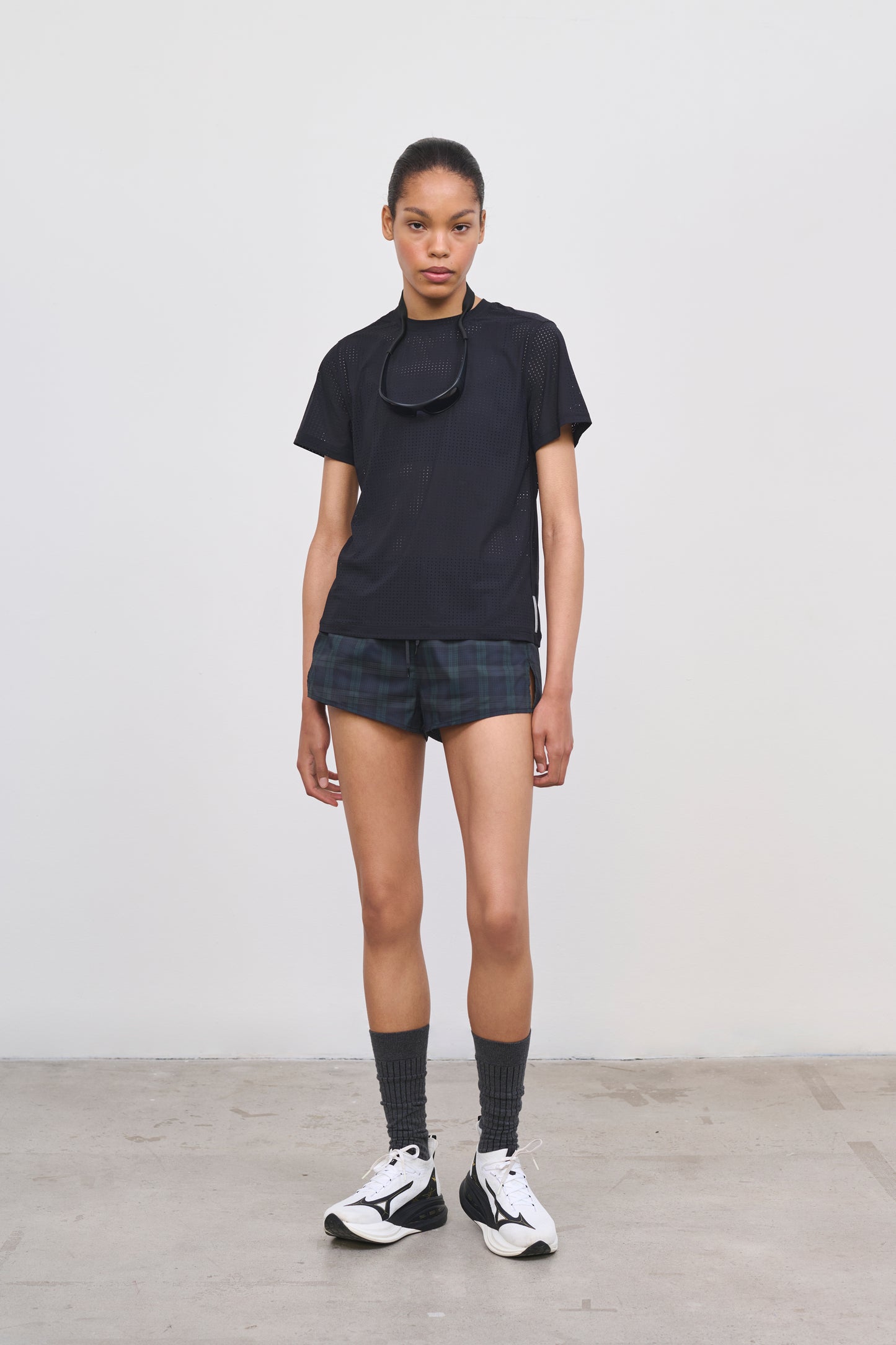Literary Sport - Women's Running Short with Liner - Dori 2" Short in Green Blackwatch Tartan