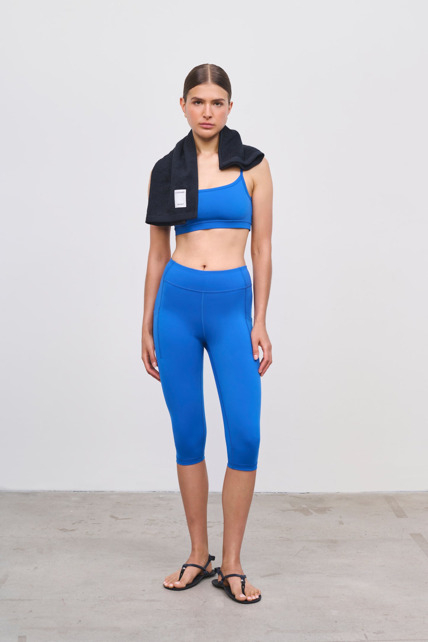 Literary Sport | Lena Womens Capri Length Running Tight - Lapis