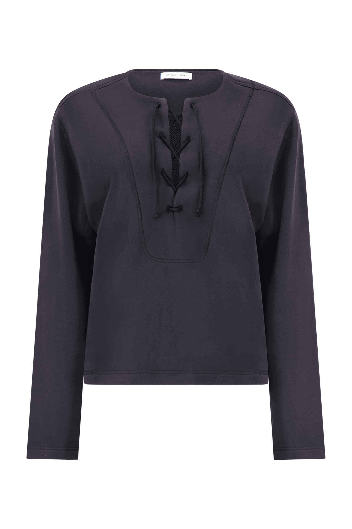 Literary Sport - Womens Daphne Lace Up Sweatshirt - Black
