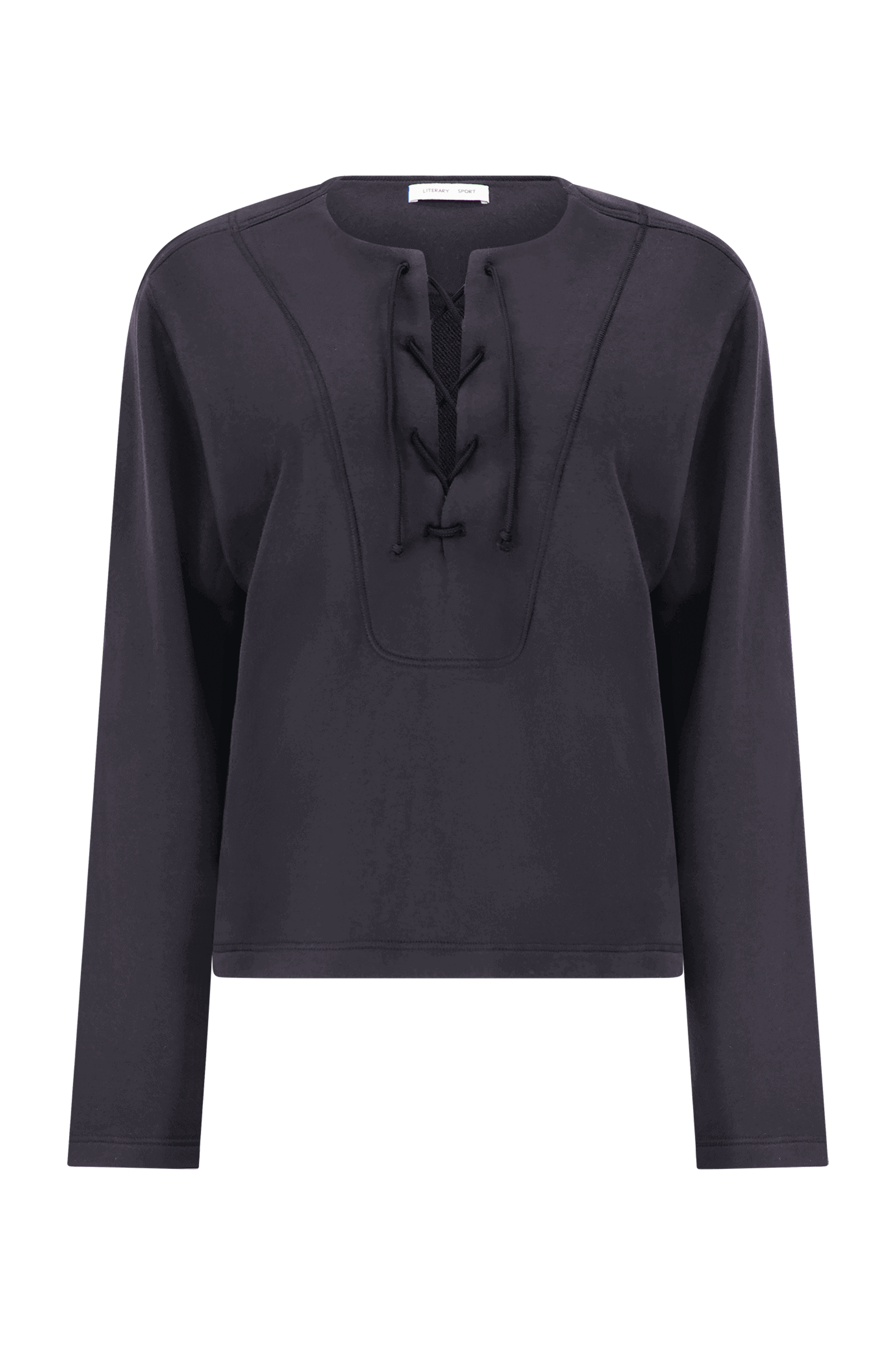 Literary Sport - Womens Daphne Lace Up Sweatshirt - Black