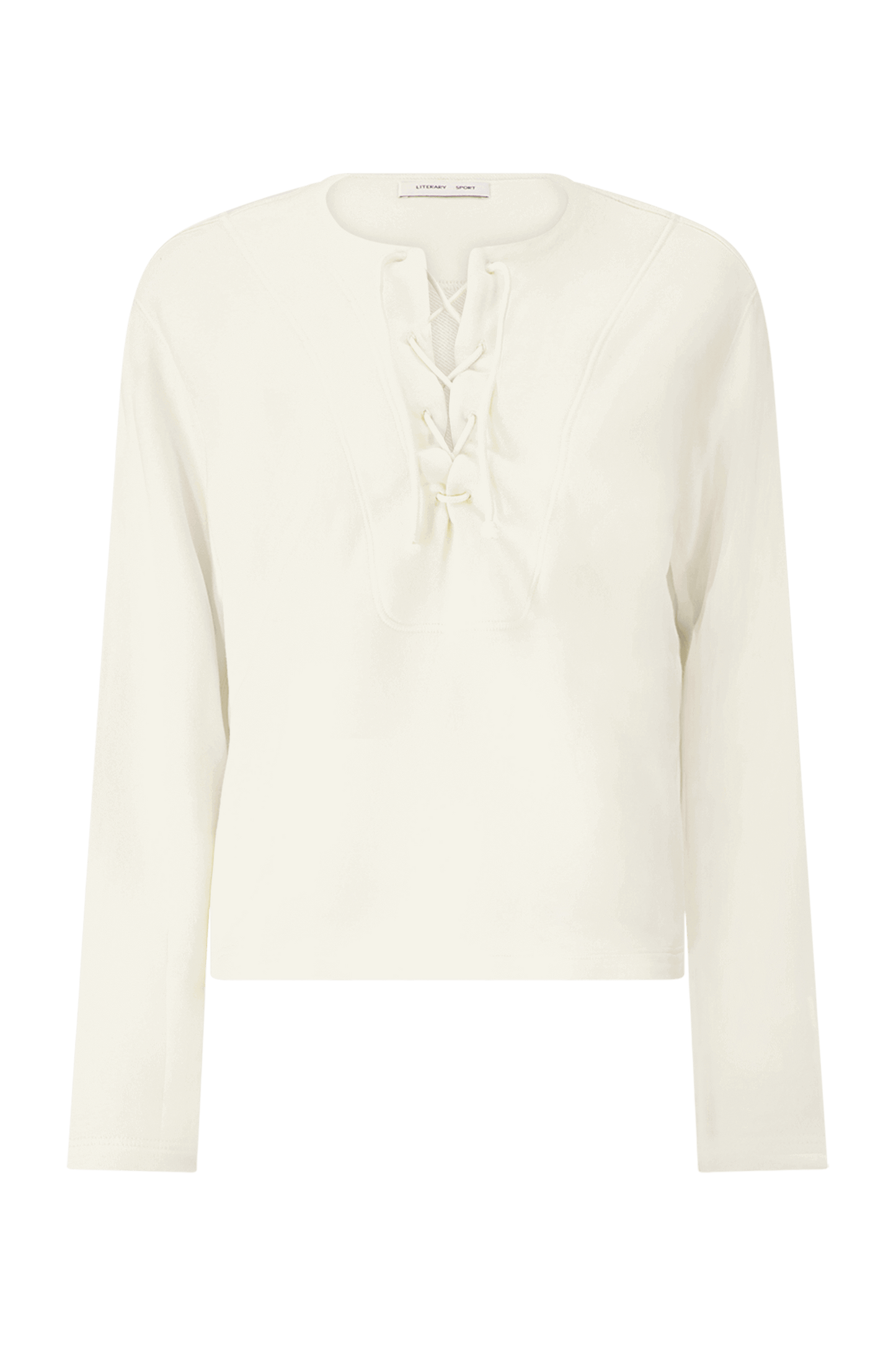 Literary Sport - Womens Daphne Lace Up Sweatshirt - Bone White