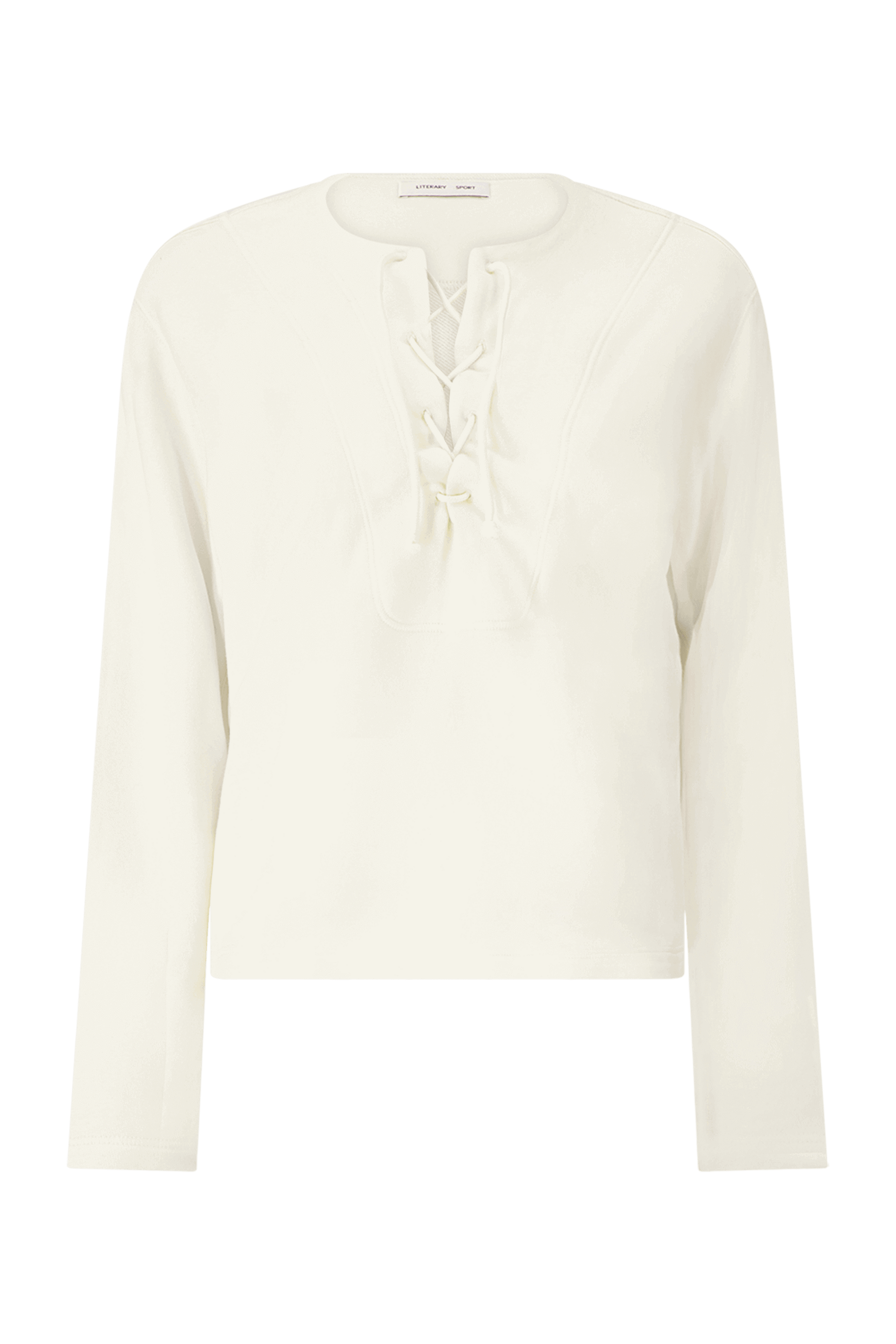 Literary Sport - Womens Daphne Lace Up Sweatshirt - Bone White