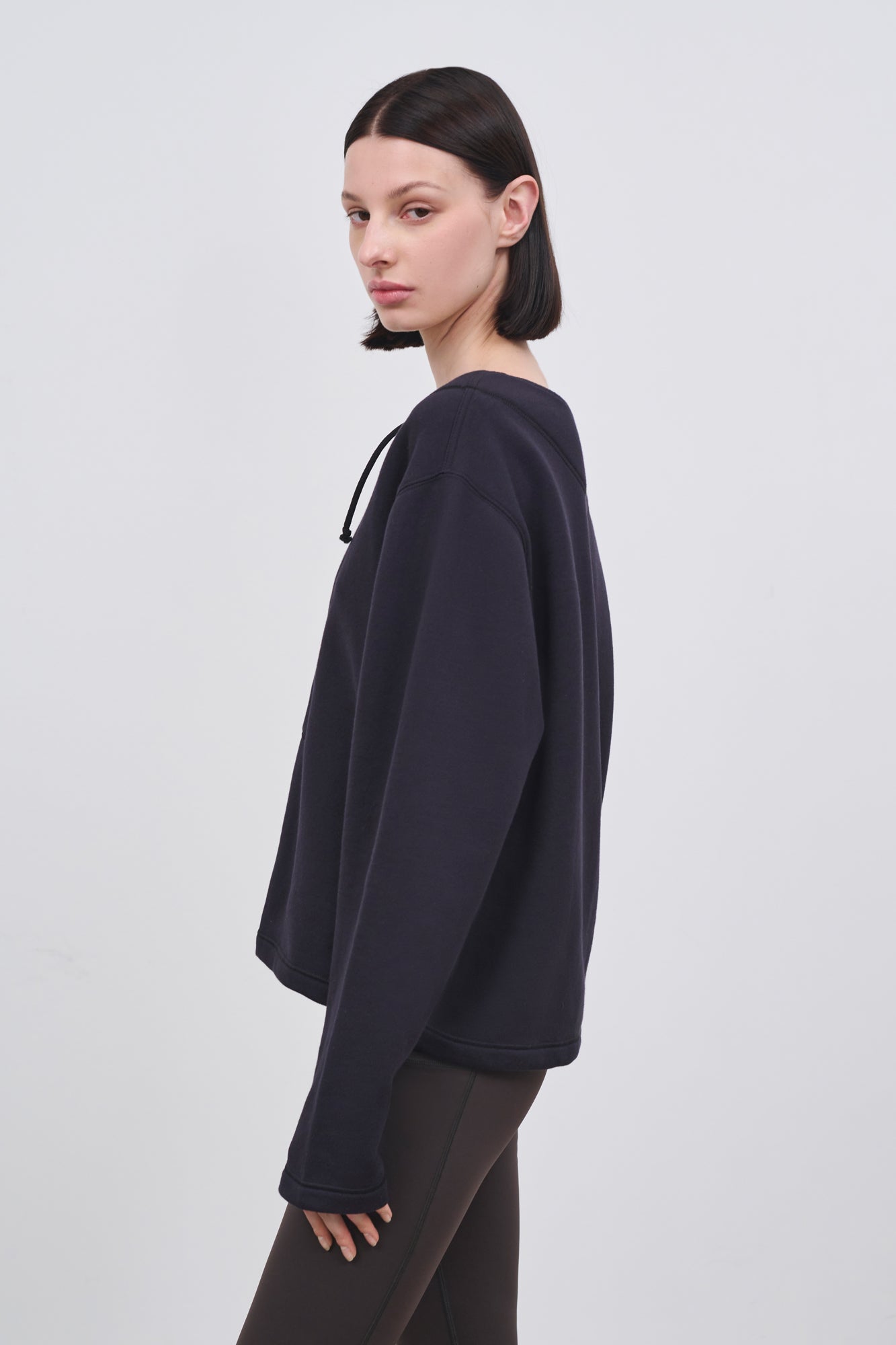 Literary Sport - Womens Daphne Lace Up Sweatshirt - Black