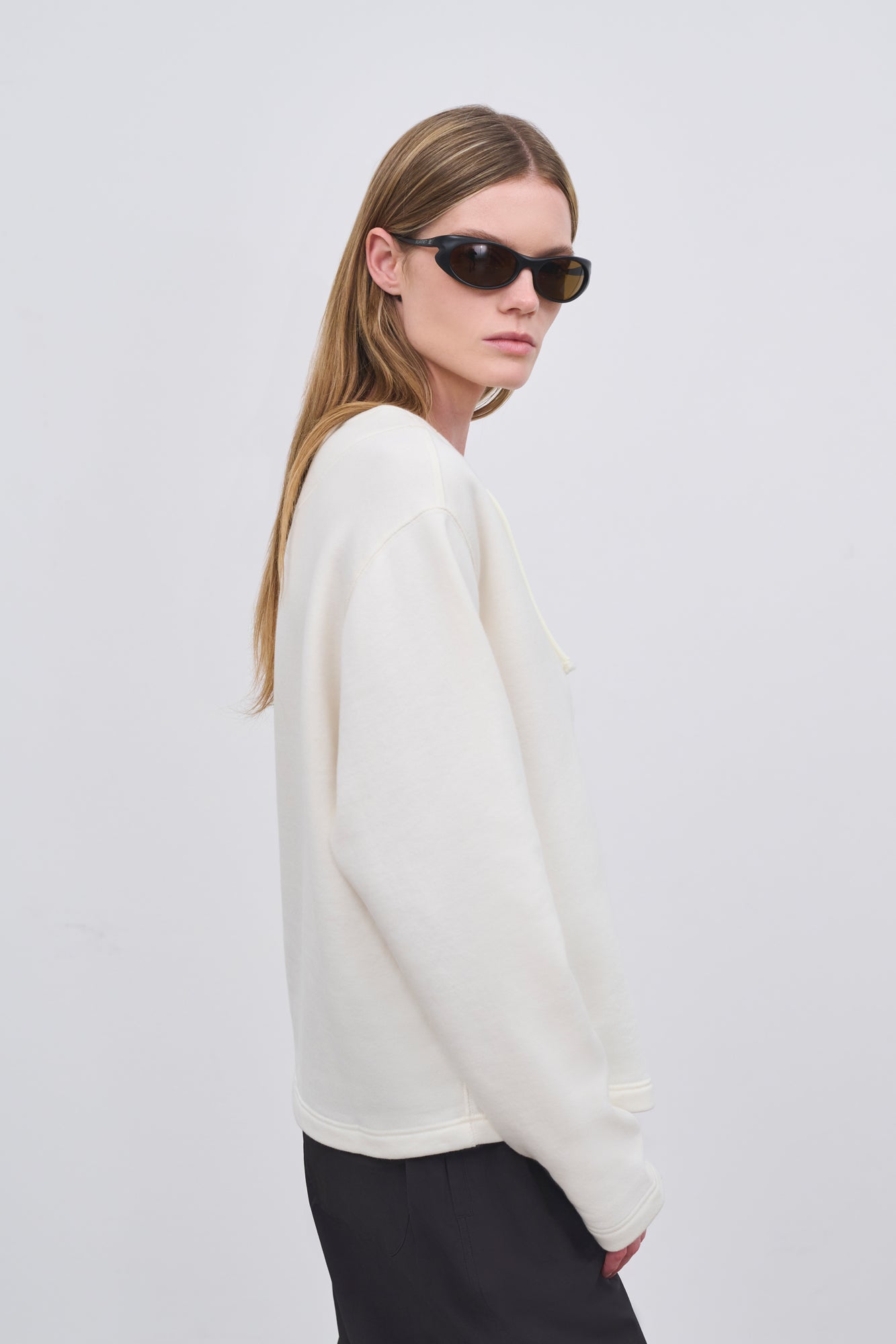 Literary Sport - Womens Daphne Lace Up Sweatshirt - Bone White
