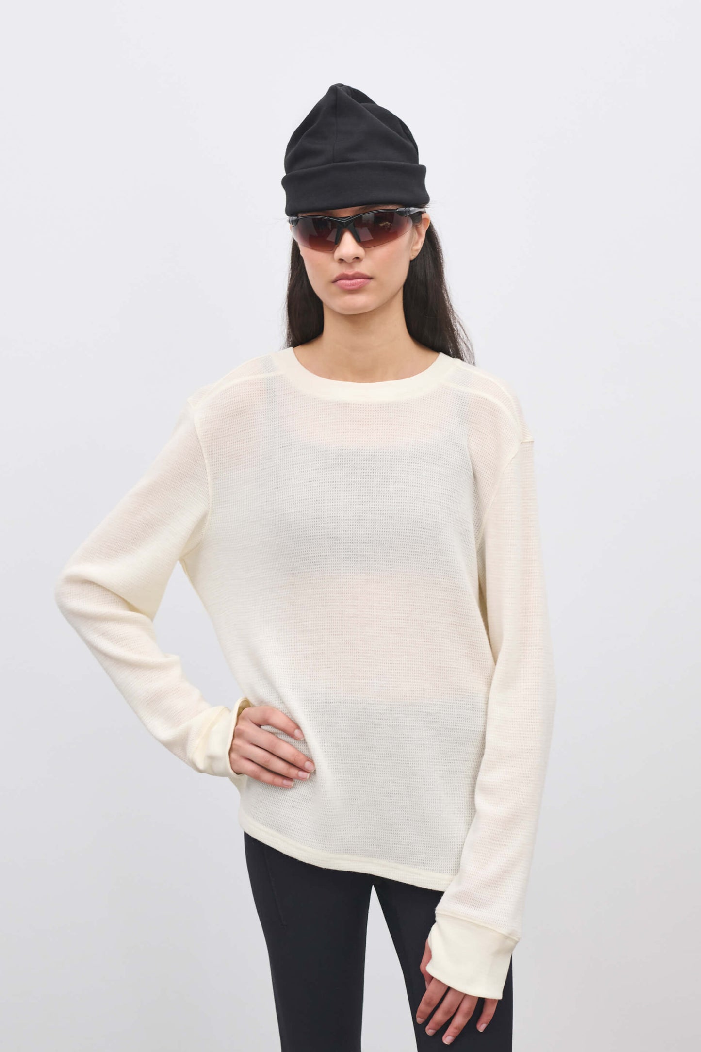Literary Sport - Marcel Womens Merino Wool Long Sleeve T-Shirt - Bone