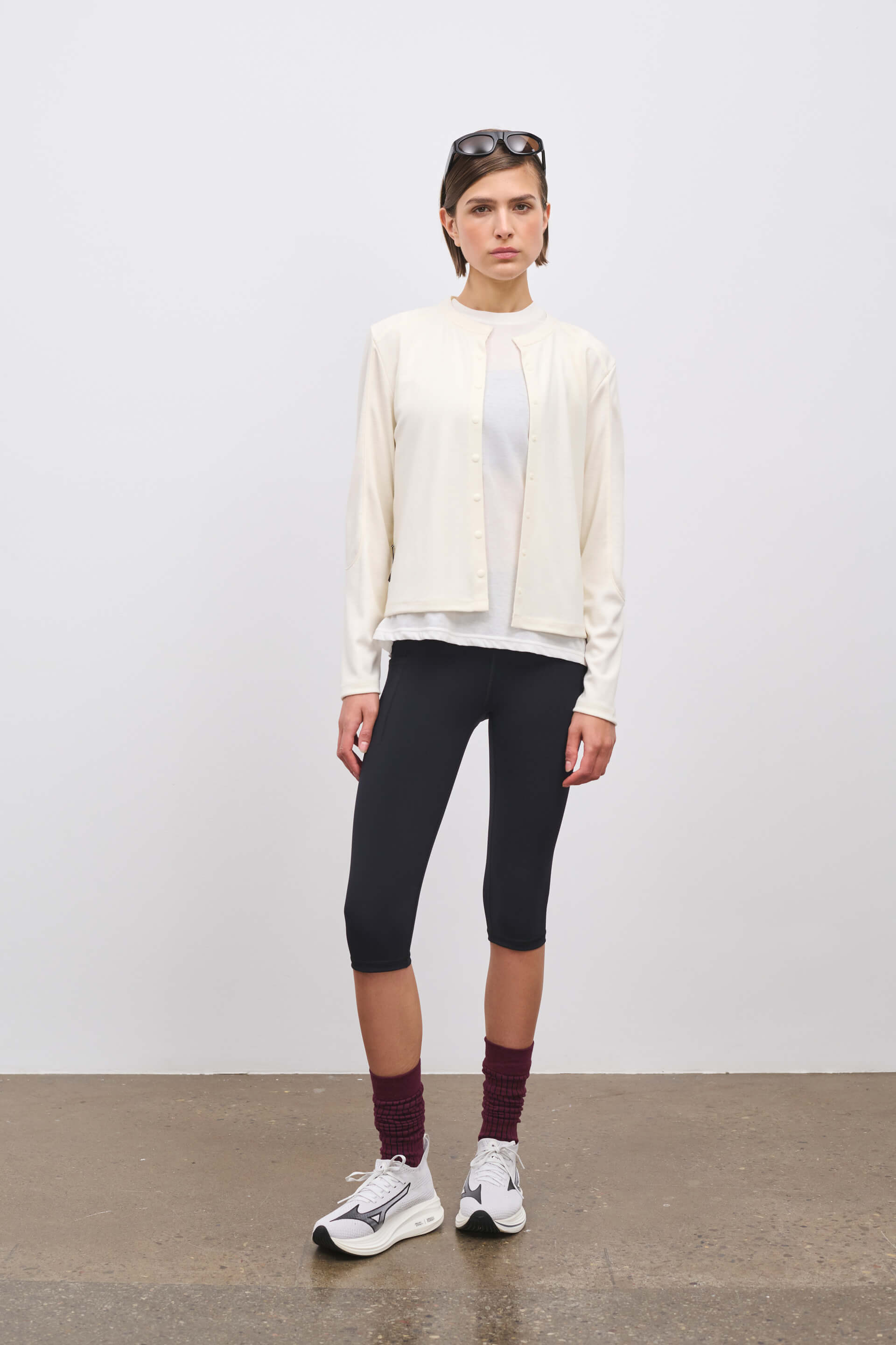 Literary Sport | Womens Fanny Performance Cardigan in Bone Off-White