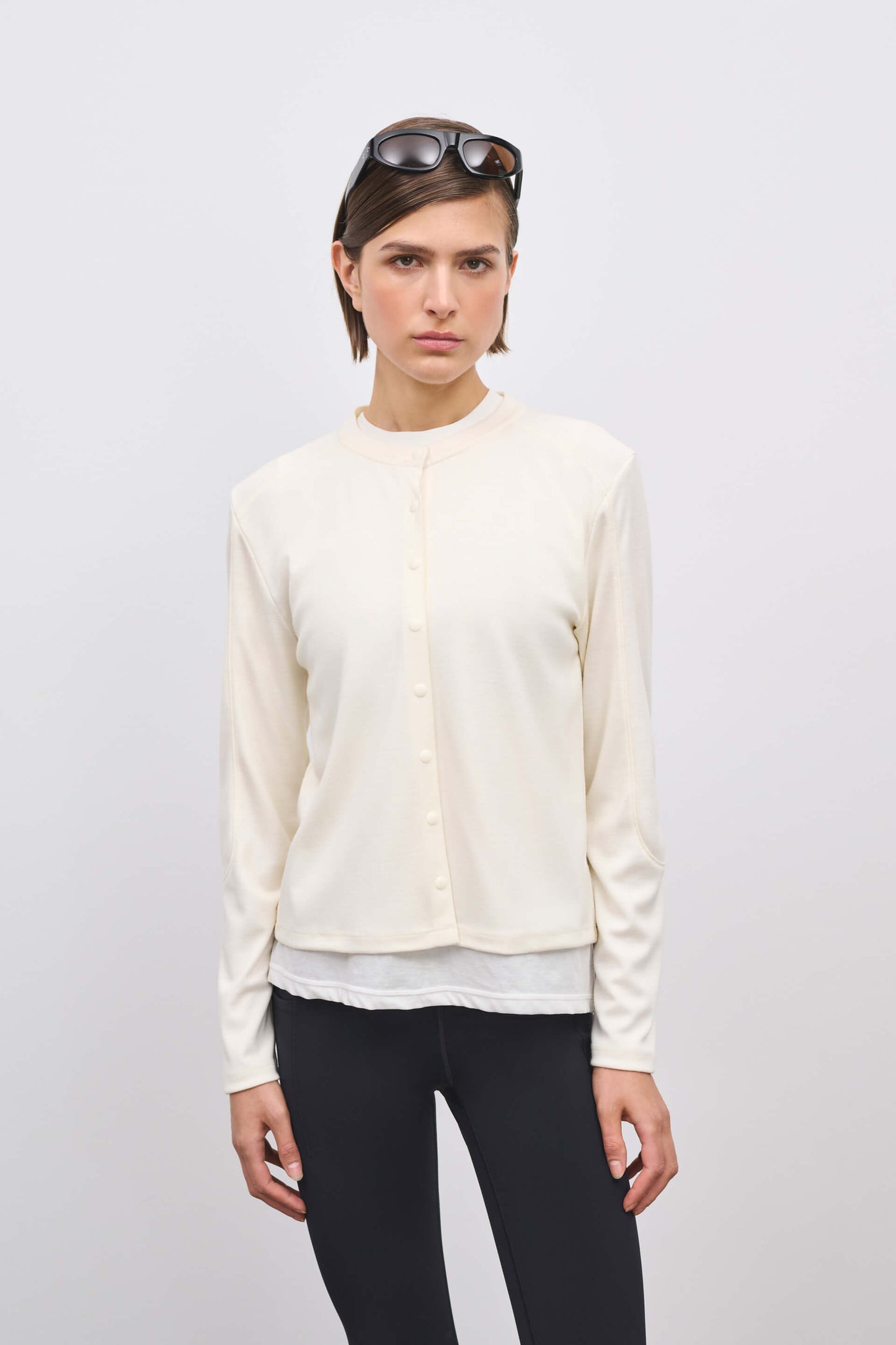 Literary Sport | Womens Fanny Performance Cardigan in Bone Off-White