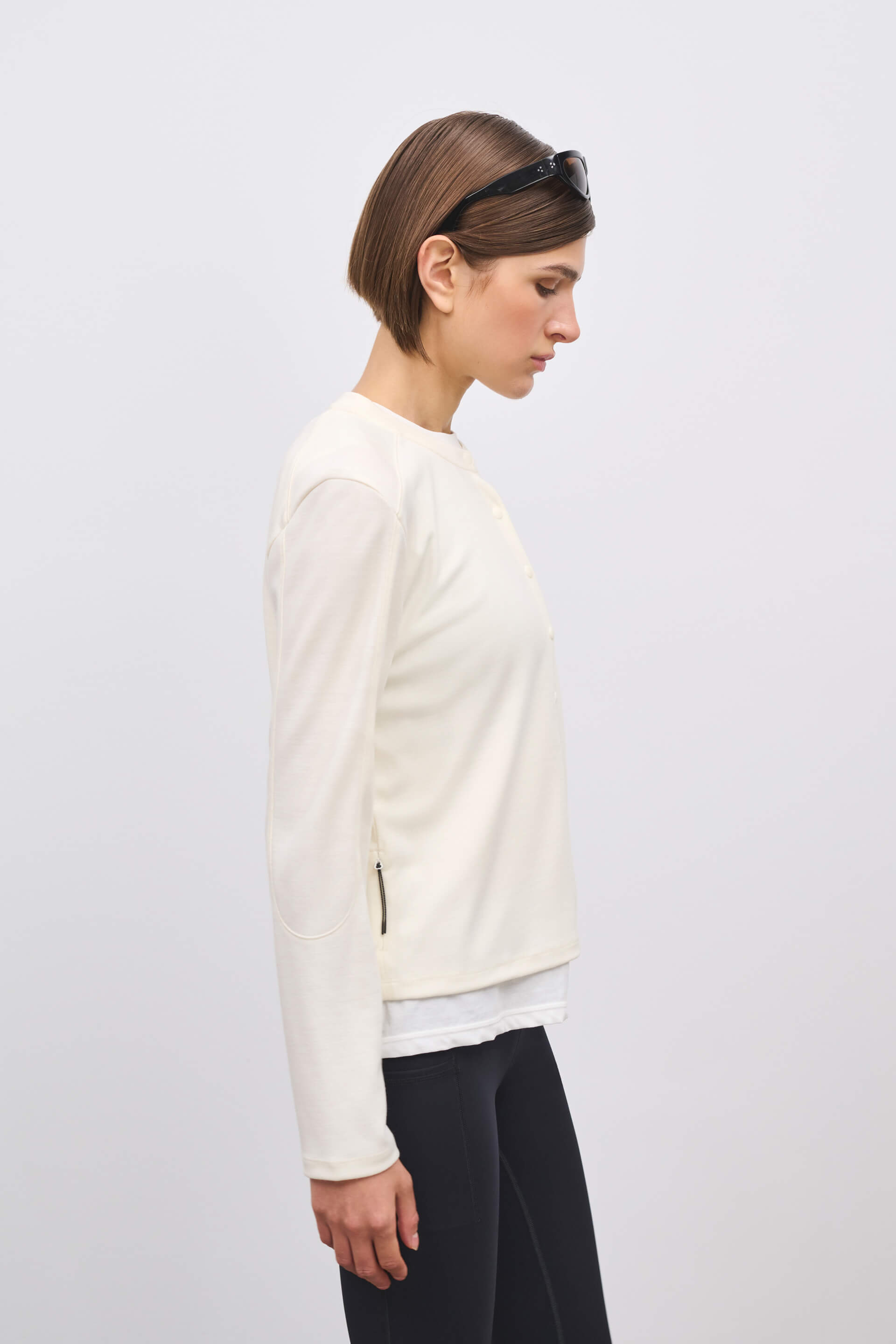 Literary Sport | Womens Fanny Performance Cardigan in Bone Off-White
