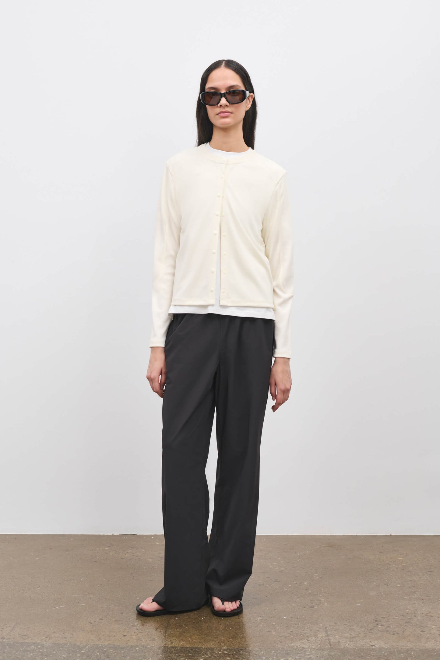 Literary Sport | Womens Fanny Performance Cardigan in Bone Off-White