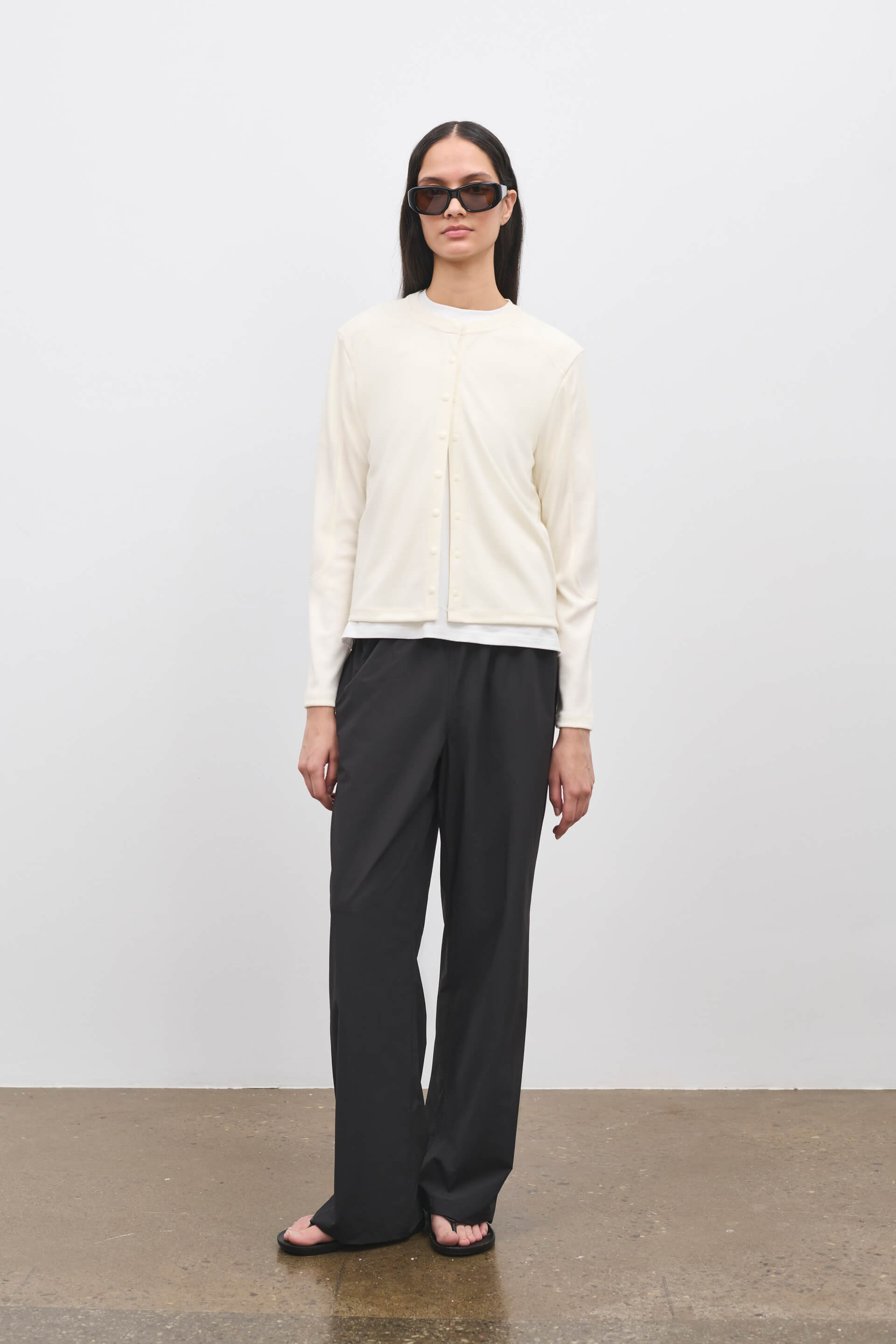 Literary Sport | Womens Fanny Performance Cardigan in Bone Off-White