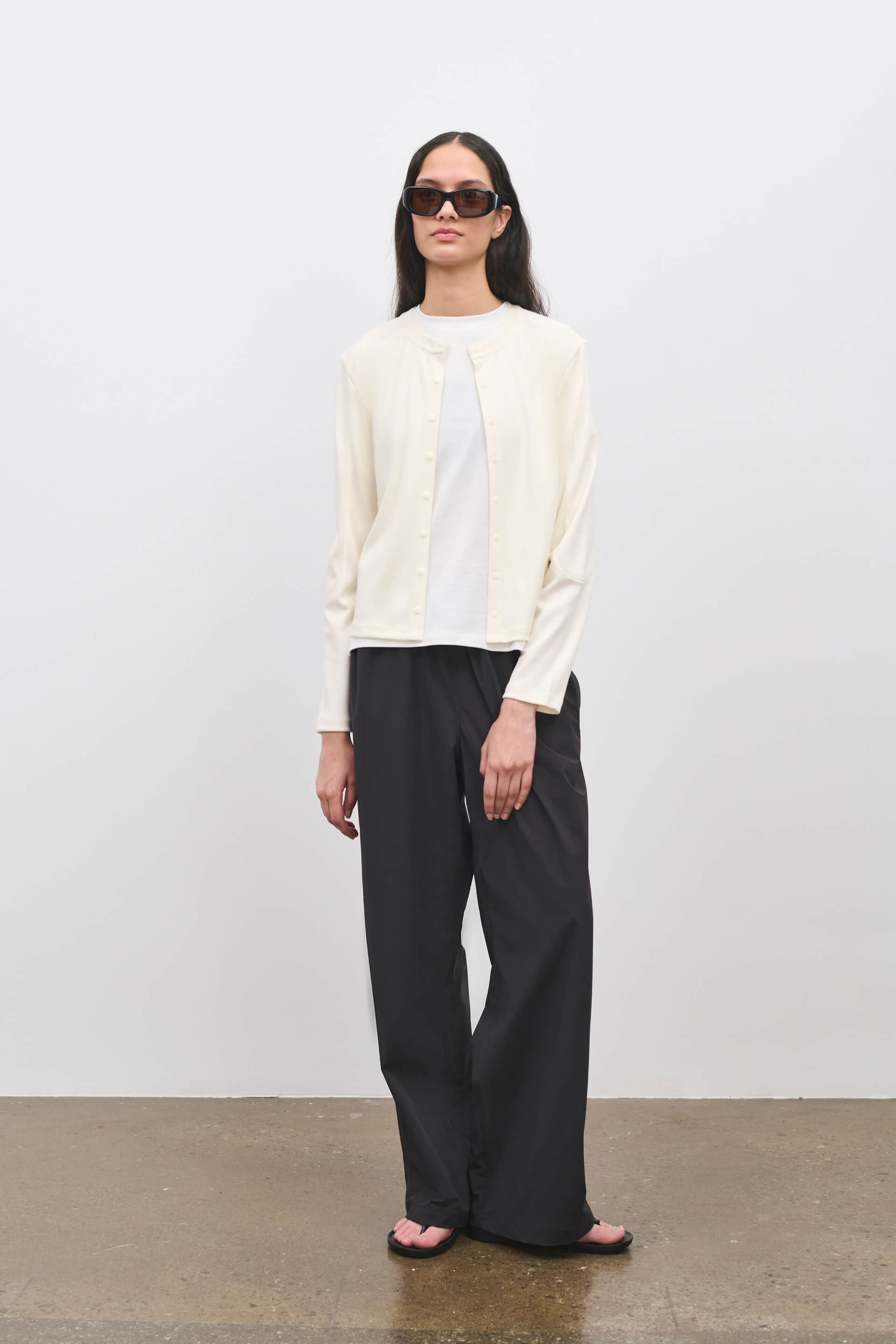 Literary Sport | Womens Fanny Performance Cardigan in Bone Off-White