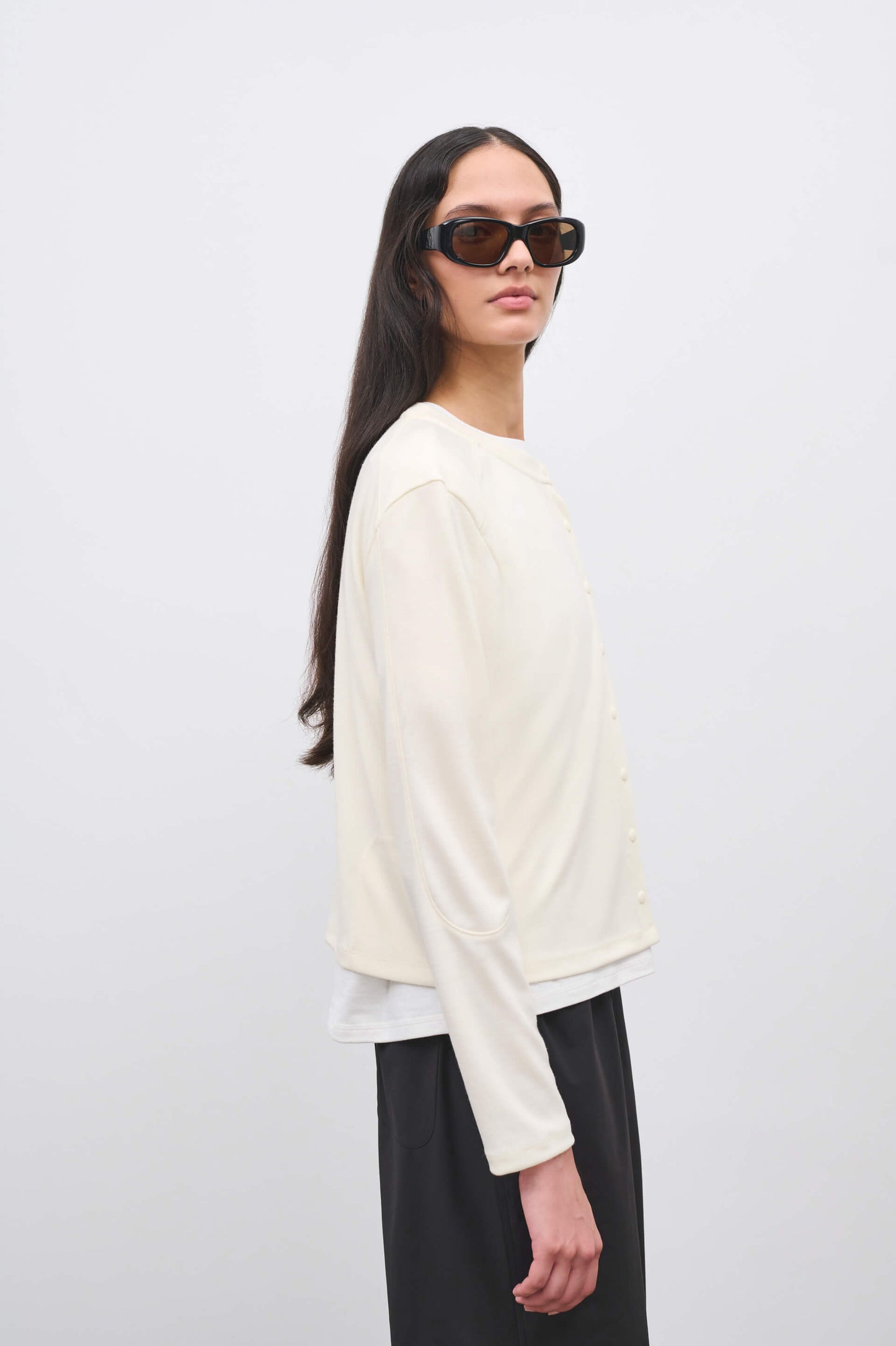 Literary Sport | Womens Fanny Performance Cardigan in Bone Off-White