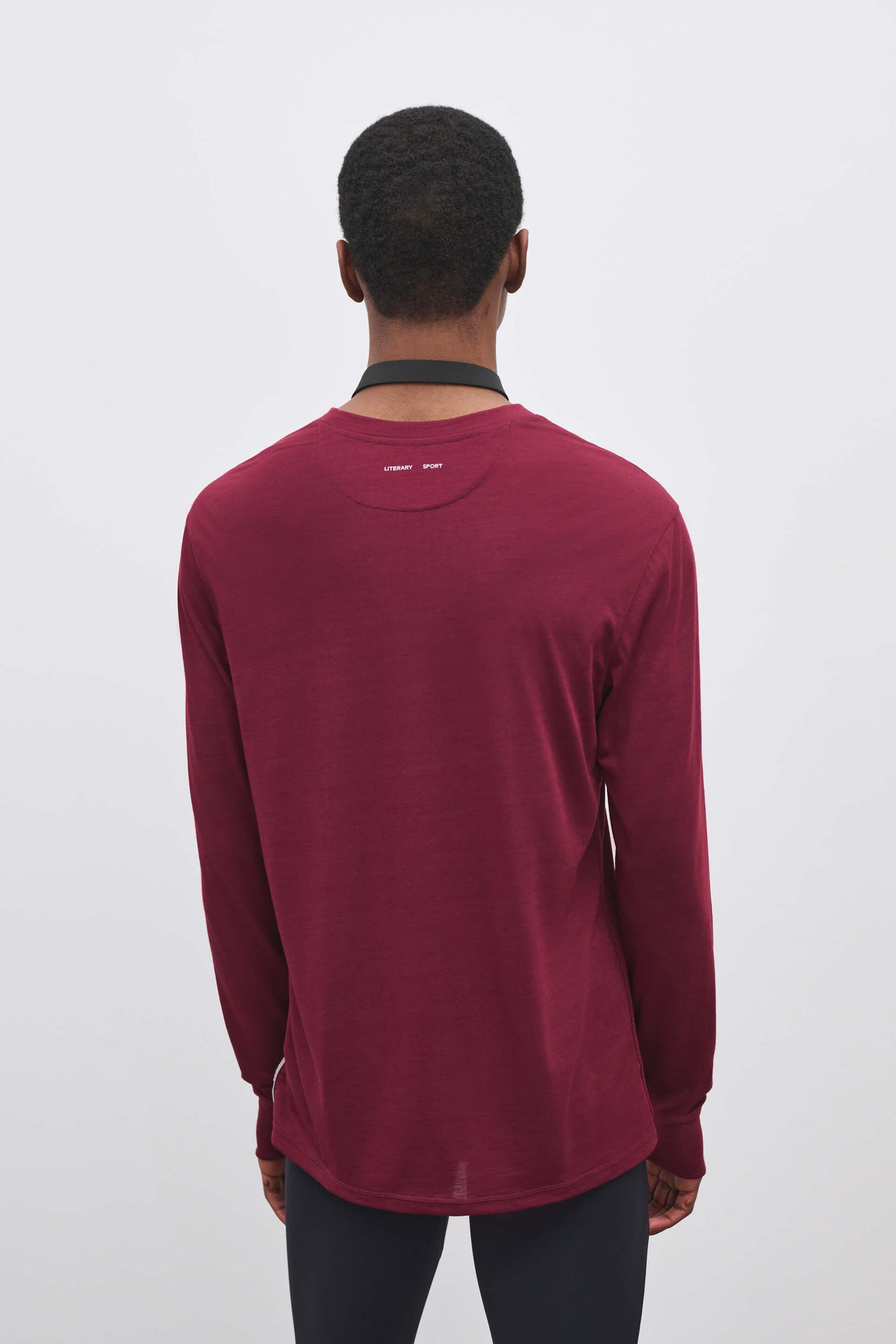 Literary Sport | Frank Mens Long Sleeve Running T-Shirt - Burgundy