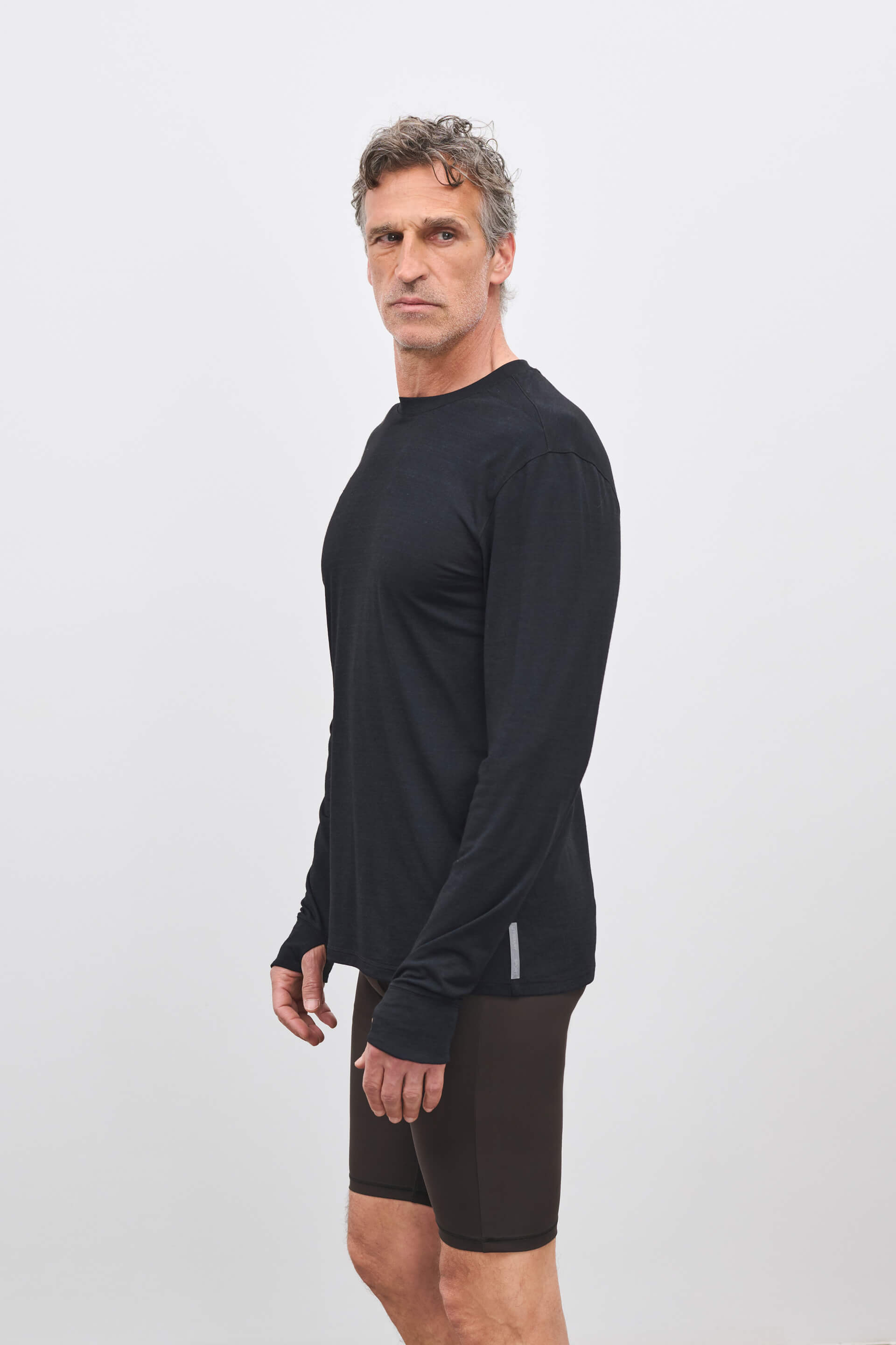 Literary Sport | Frank Mens Long Sleeve Running T-Shirt - Black