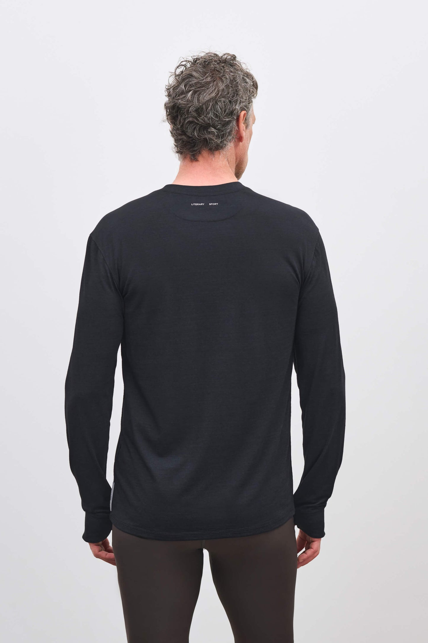 Literary Sport | Frank Mens Long Sleeve Running T-Shirt - Black