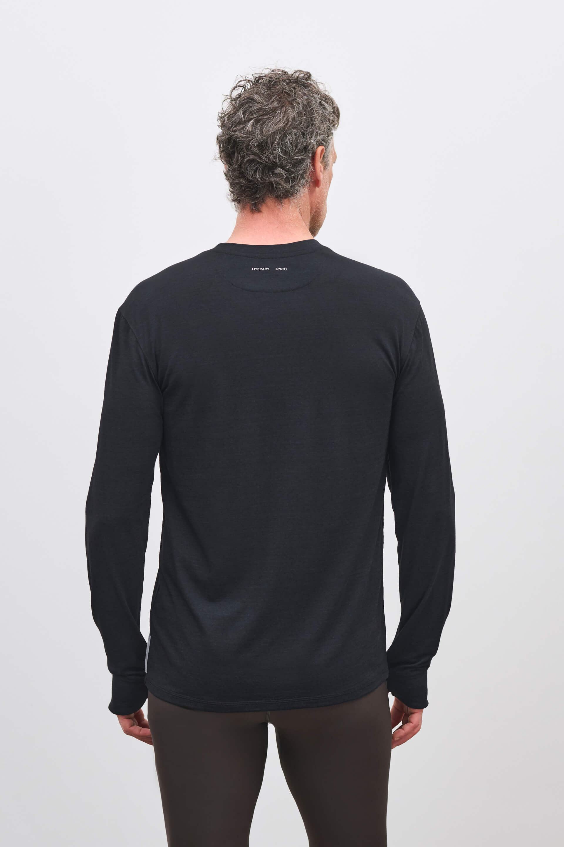 Literary Sport | Frank Mens Long Sleeve Running T-Shirt - Black