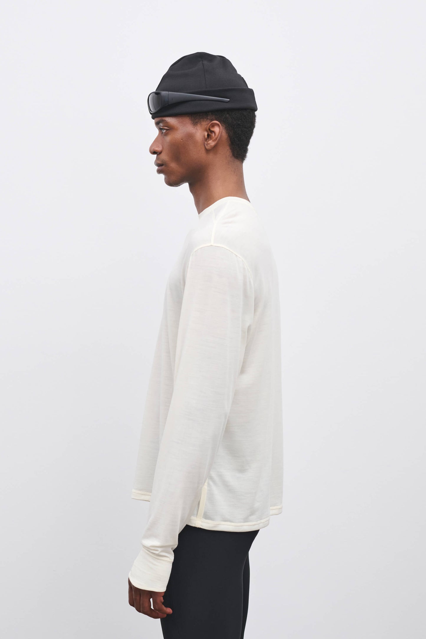 Literary Sport | Frank Mens Long Sleeve Running T-Shirt - Natural White