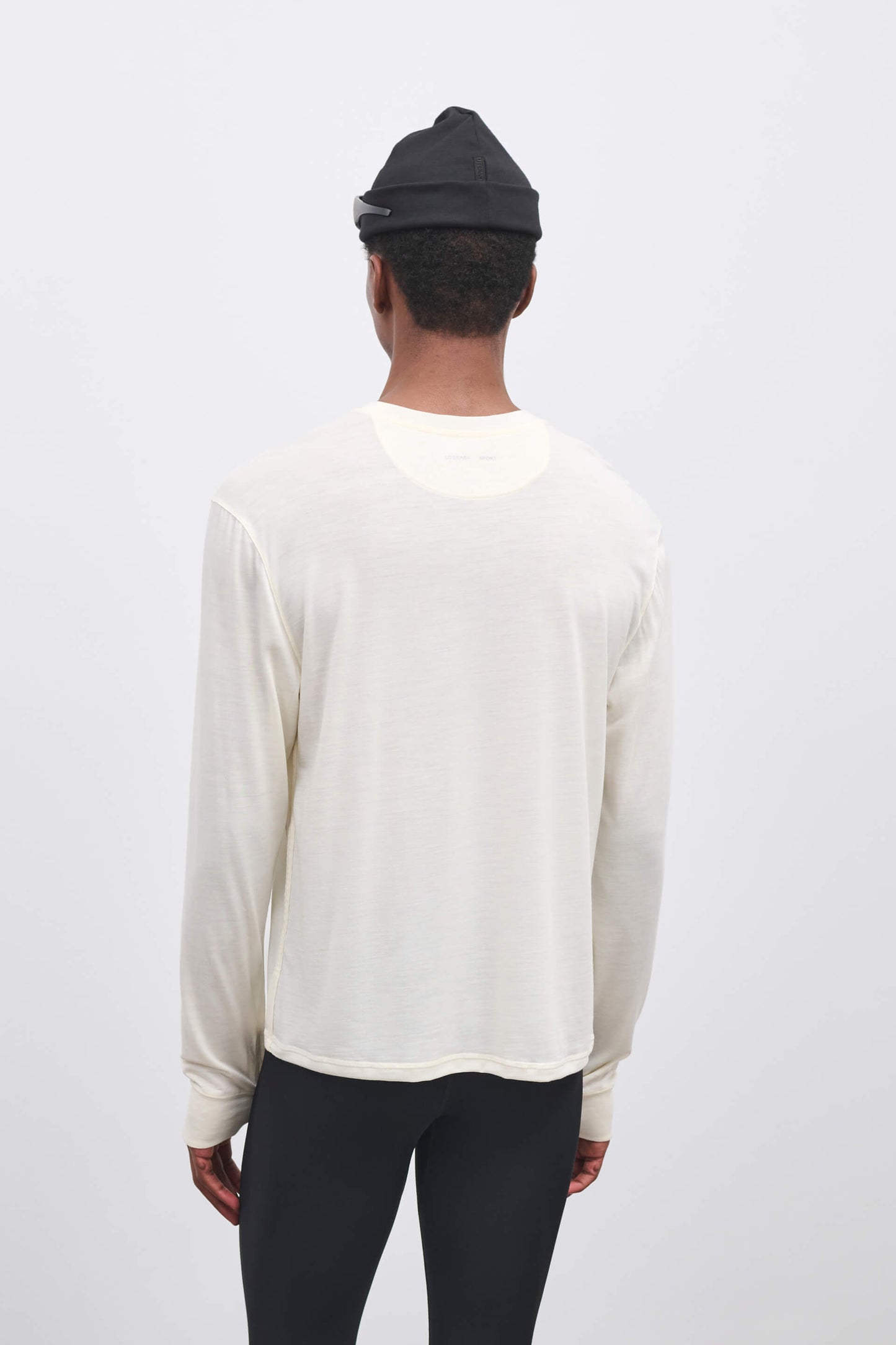 Literary Sport | Frank Mens Long Sleeve Running T-Shirt - Natural White