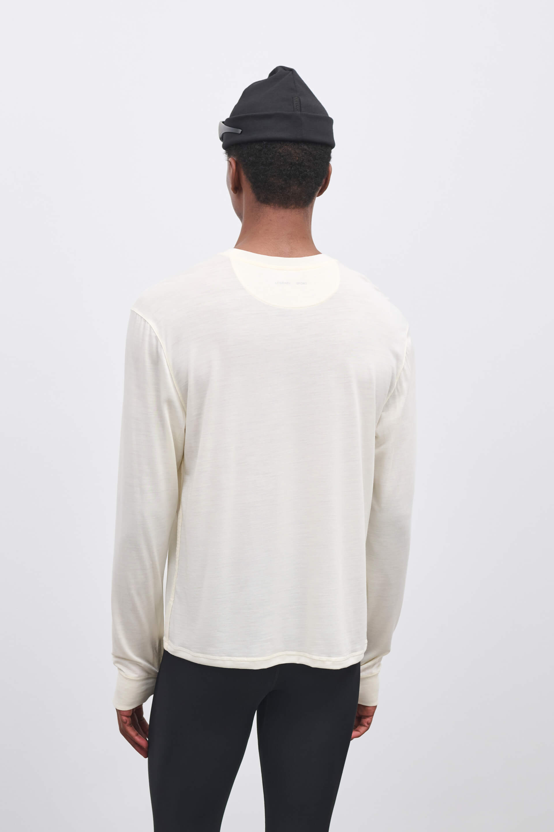 Literary Sport | Frank Mens Long Sleeve Running T-Shirt - Natural White