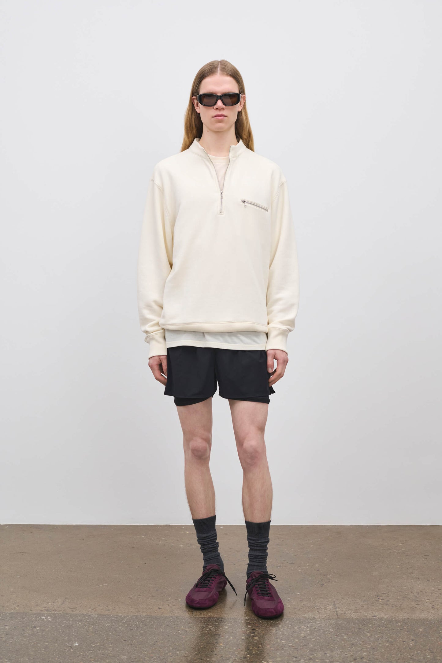 Literary Sport | Gabriel Mens Quarter Zip Sweatshirt - Natural White