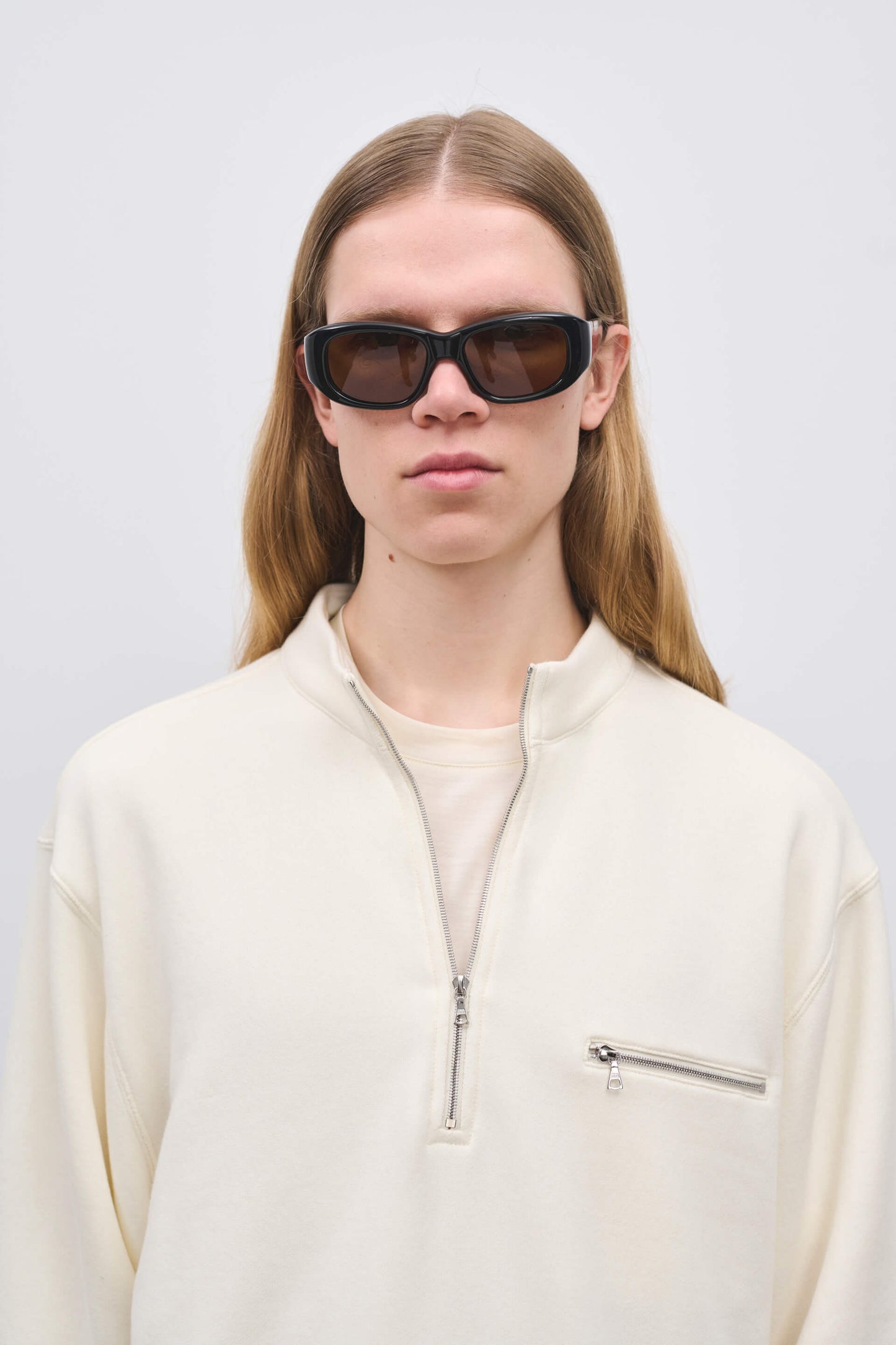 Literary Sport | Gabriel Mens Quarter Zip Sweatshirt - Natural White