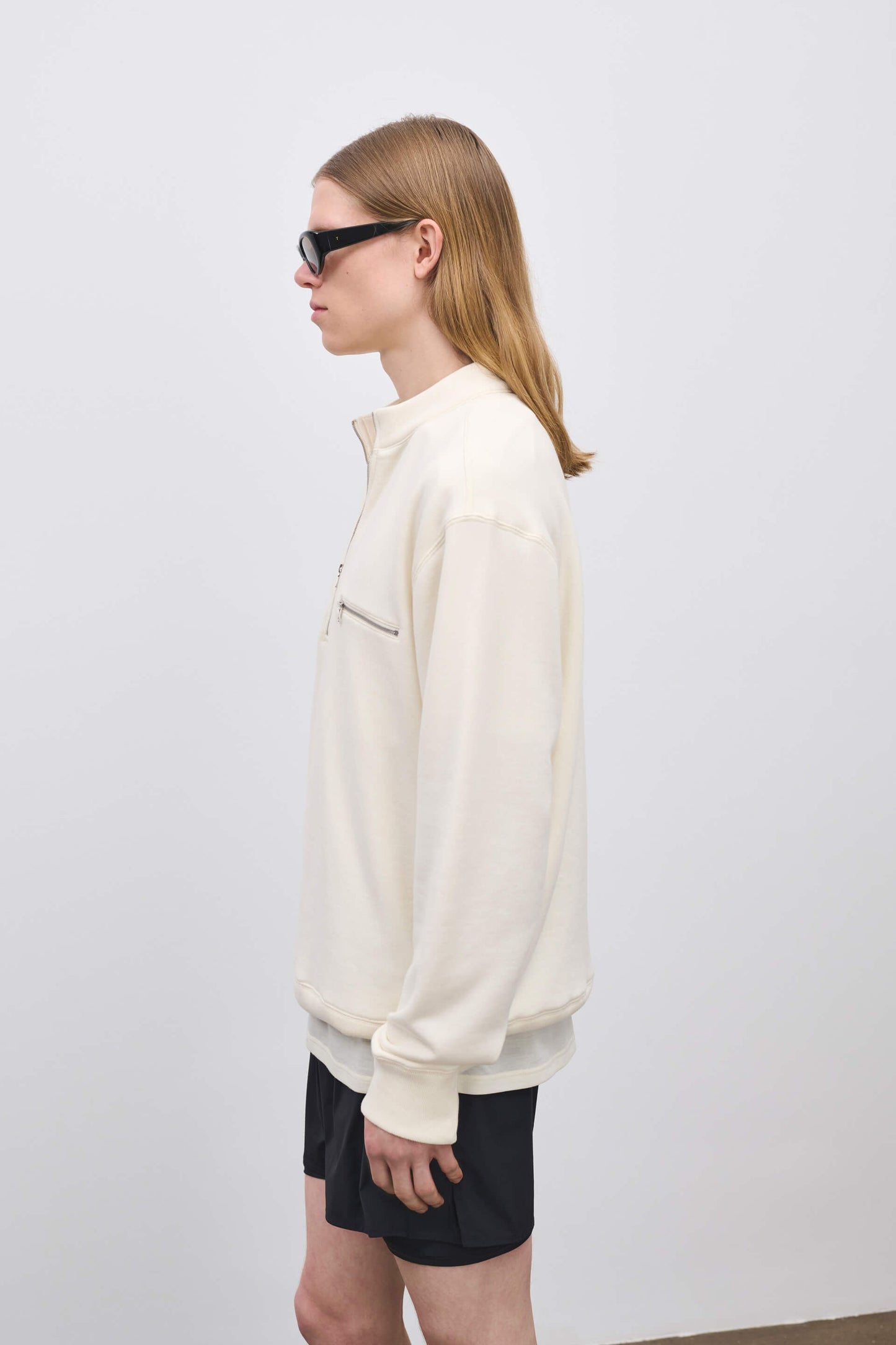 Literary Sport | Gabriel Mens Quarter Zip Sweatshirt - Natural White