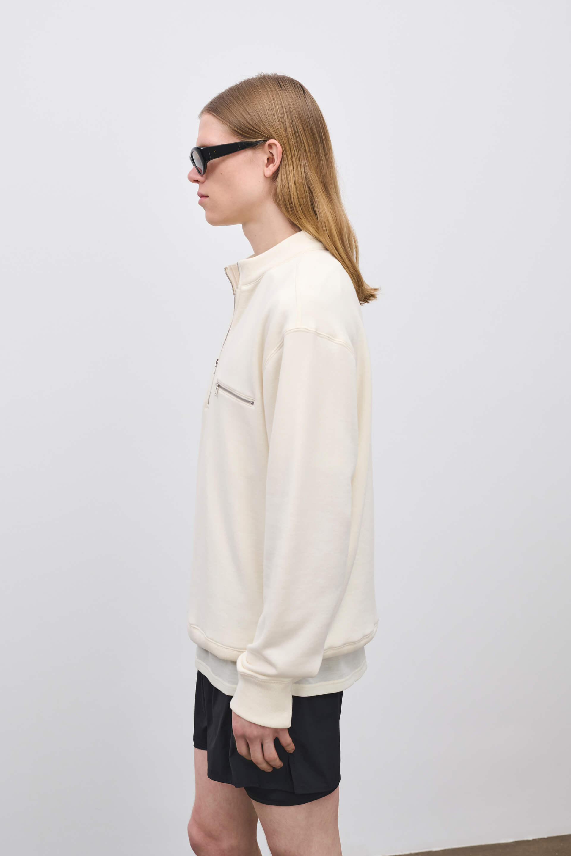 Literary Sport | Gabriel Mens Quarter Zip Sweatshirt - Natural White