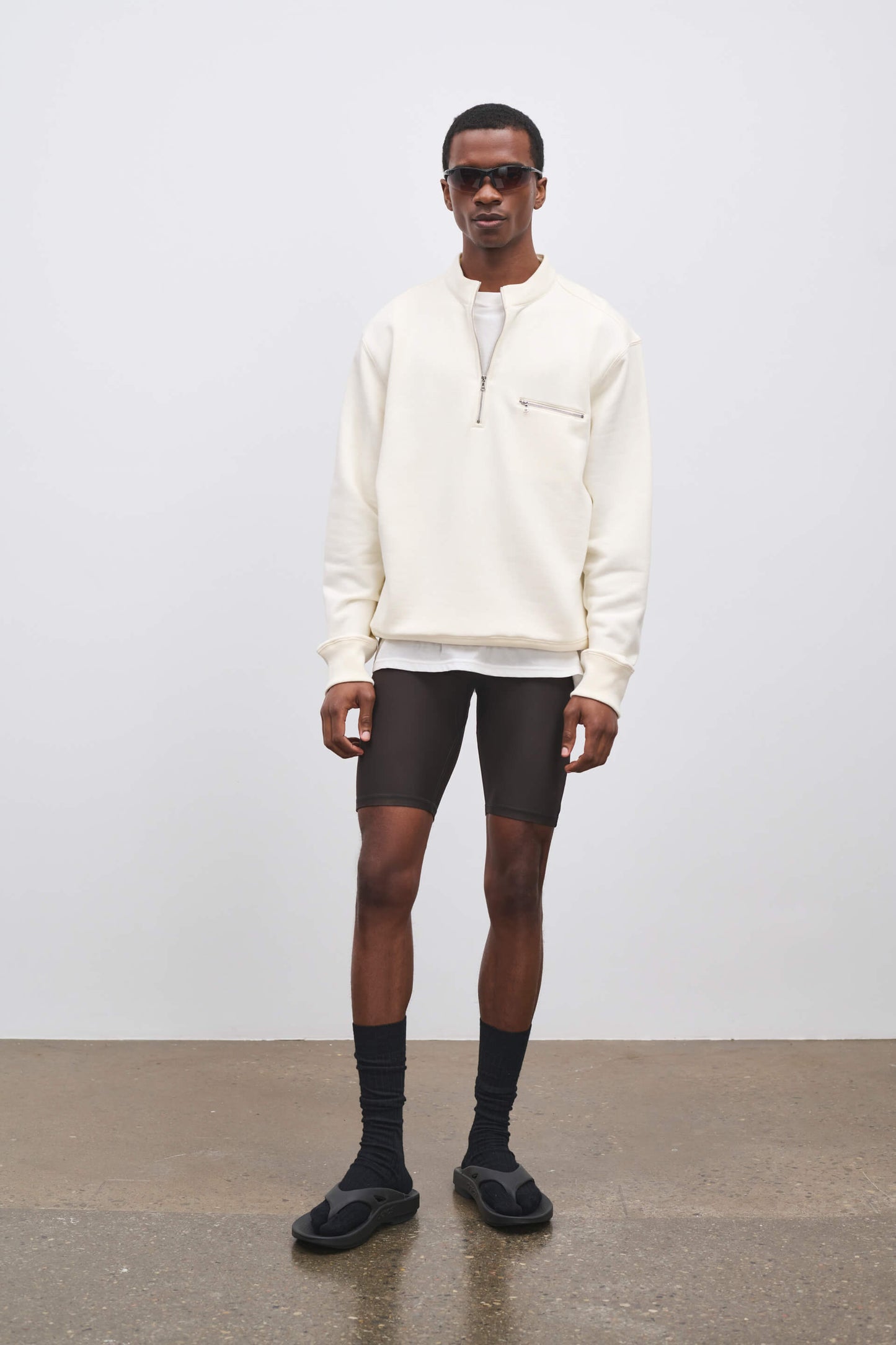 Literary Sport | Gabriel Mens Quarter Zip Sweatshirt - Natural White