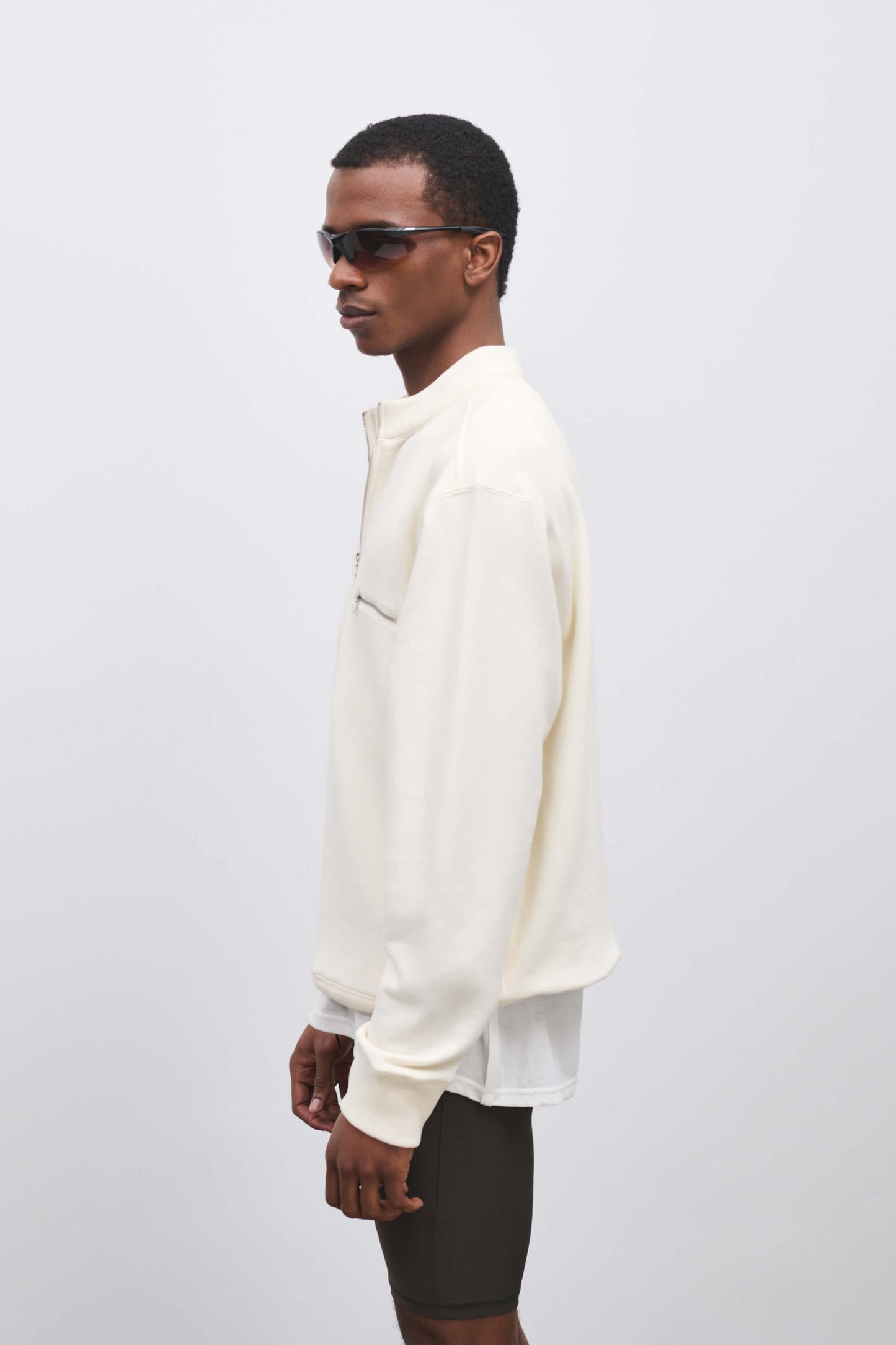 Literary Sport | Gabriel Mens Quarter Zip Sweatshirt - Natural White