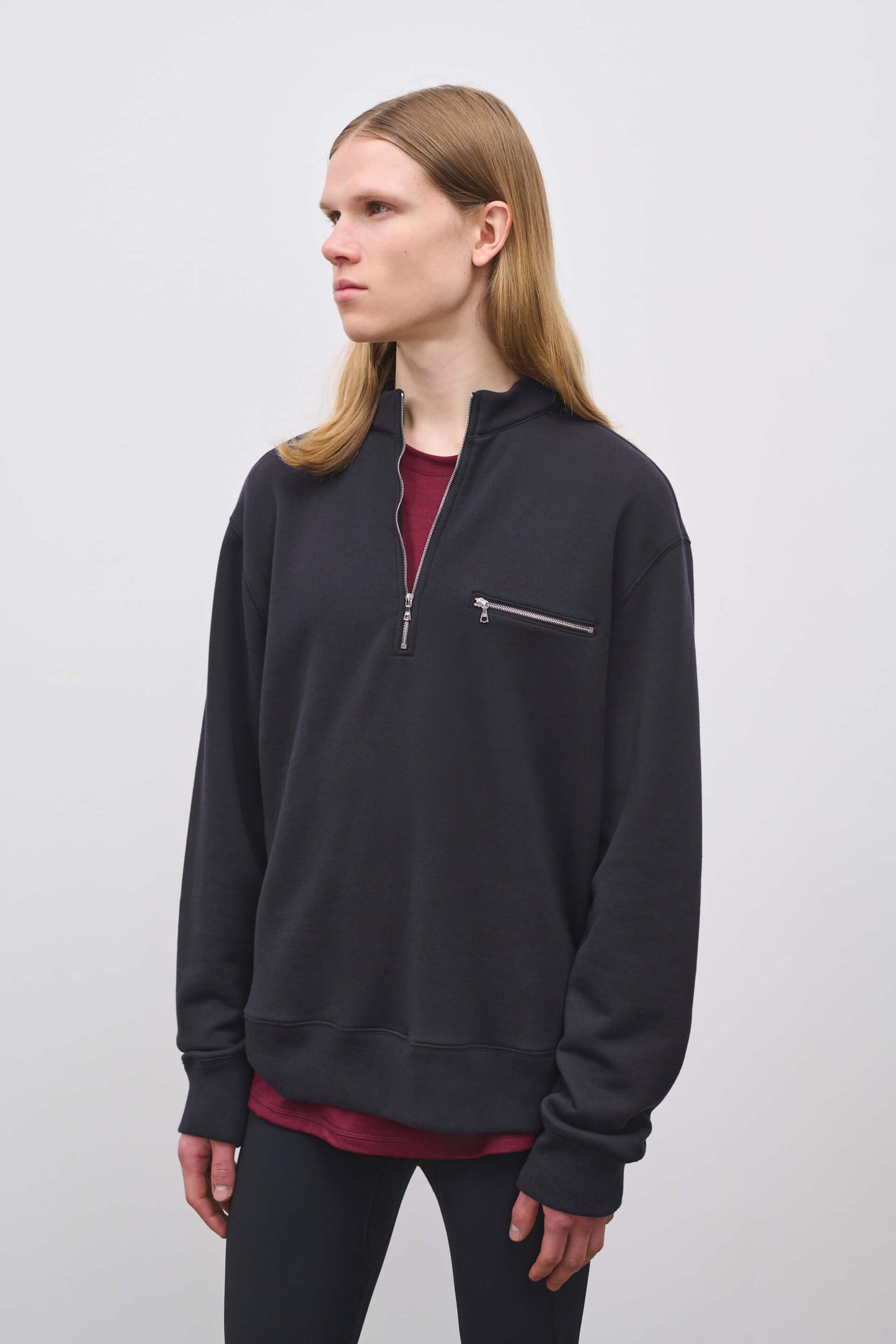 Literary Sport | Gabriel Mens Quarter Zip Sweatshirt - Black