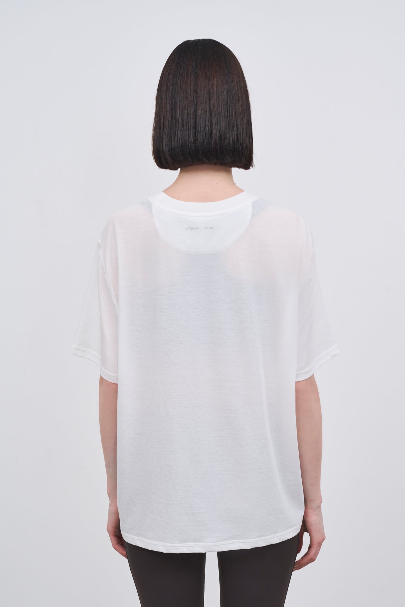 Literary Sport - Womens Lightweight Oversized Run T-Shirt in Cotton - Natural White