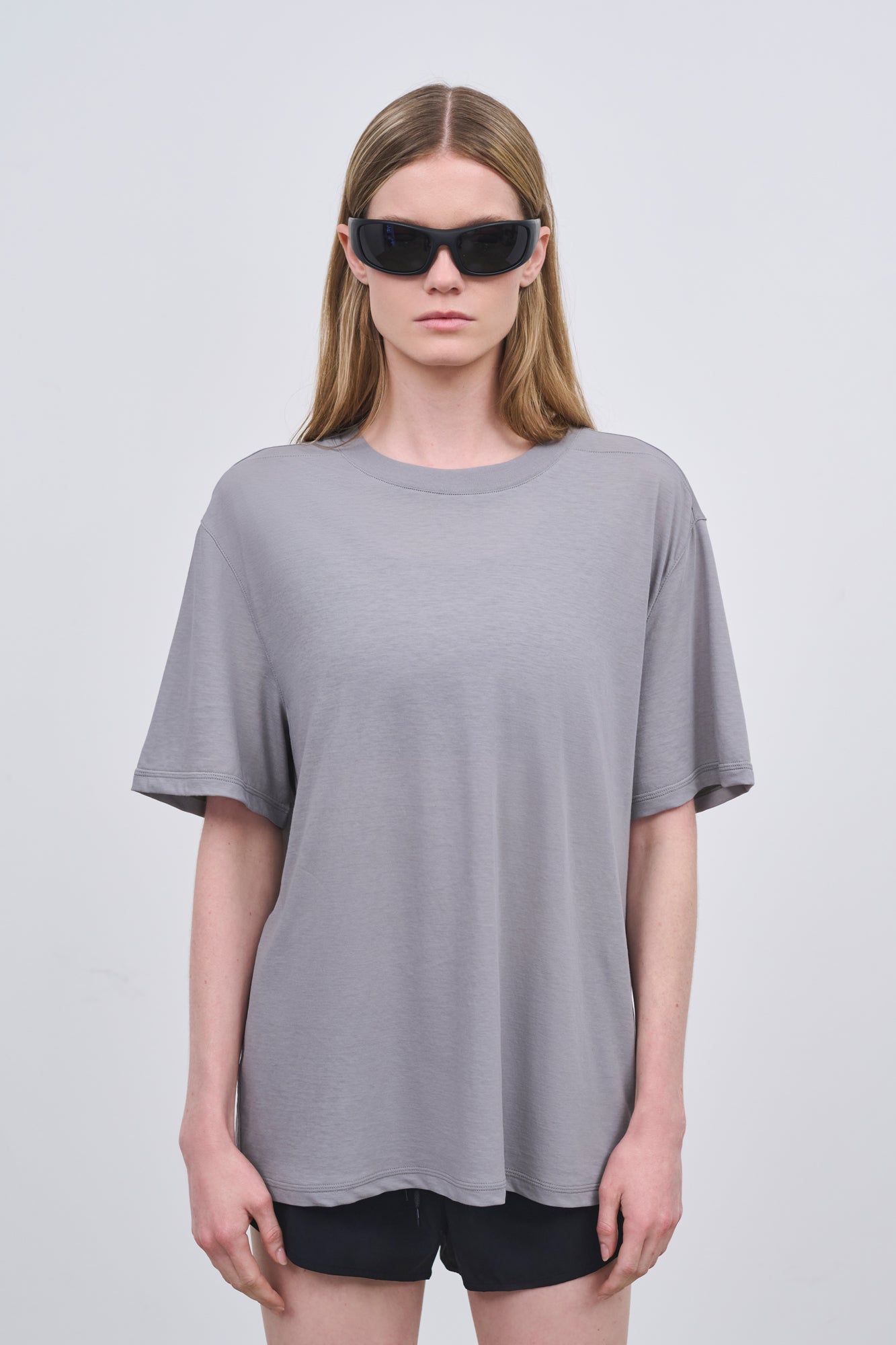 Literary Sport - Womens Lightweight Oversized Run T-Shirt in Cotton - Steel Grey