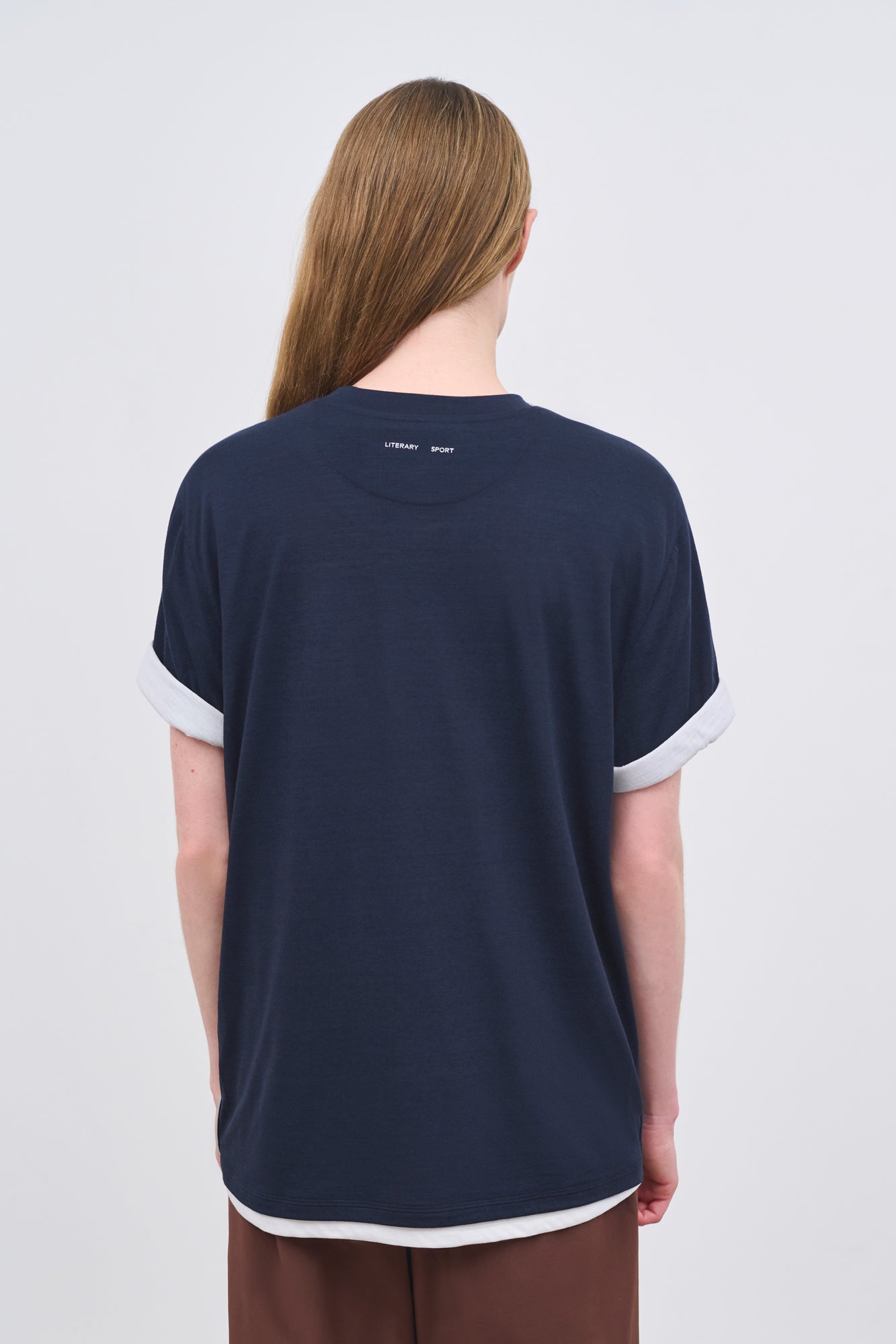 Literary Sport - Womens Harper Oversized Running T-Shirt - Washed Navy