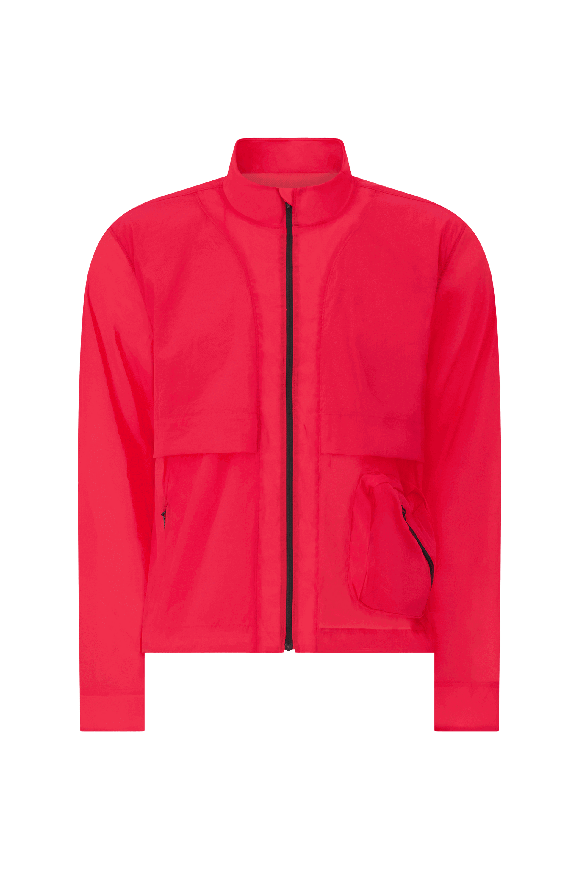 Literary Sport - Mens Henry Packable Running Jacket with Stand Collar - Scarlet Red