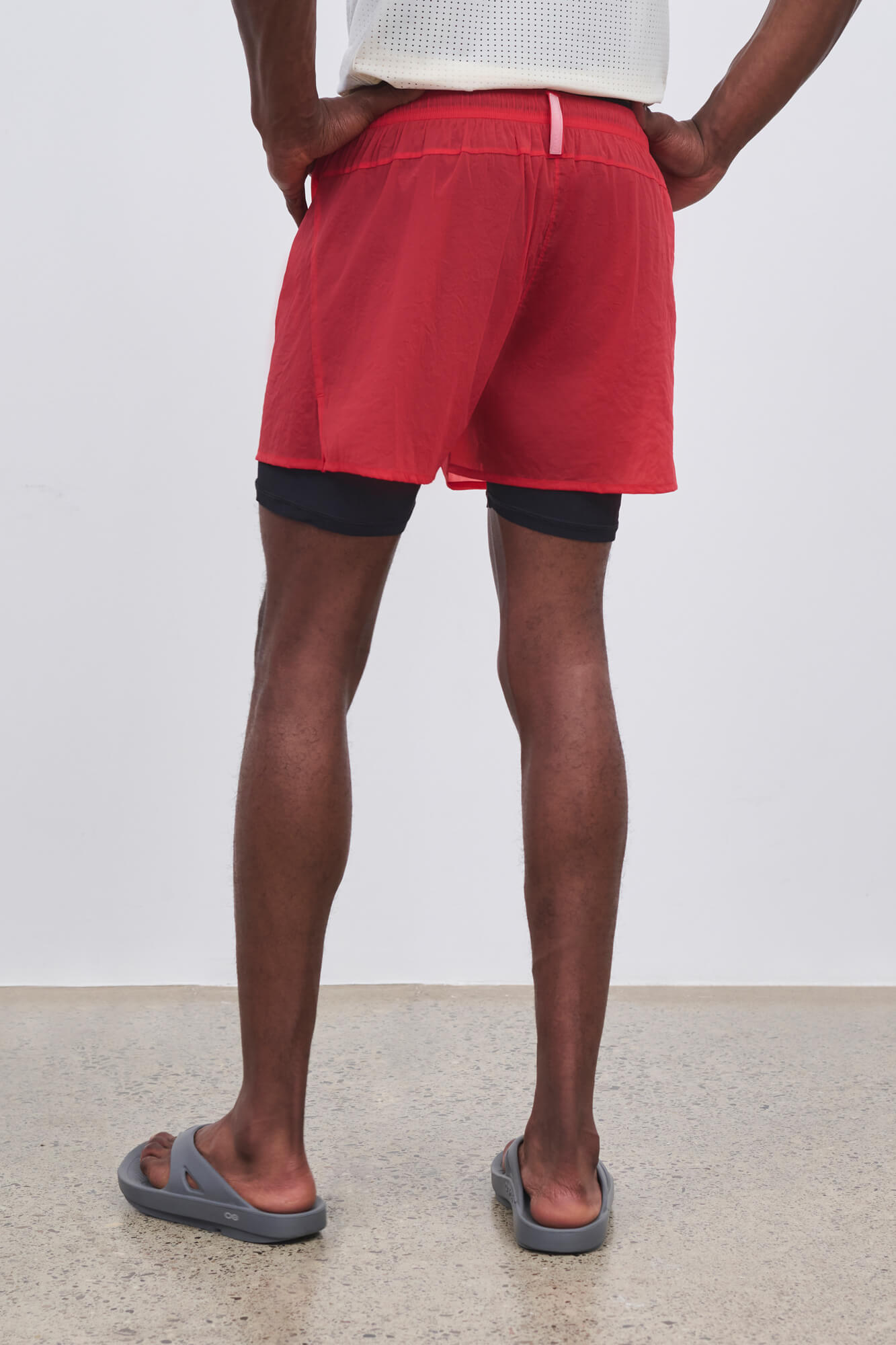 Literary Sport - Mens Myles Run Short with Brief - Scarlet with Black Brief