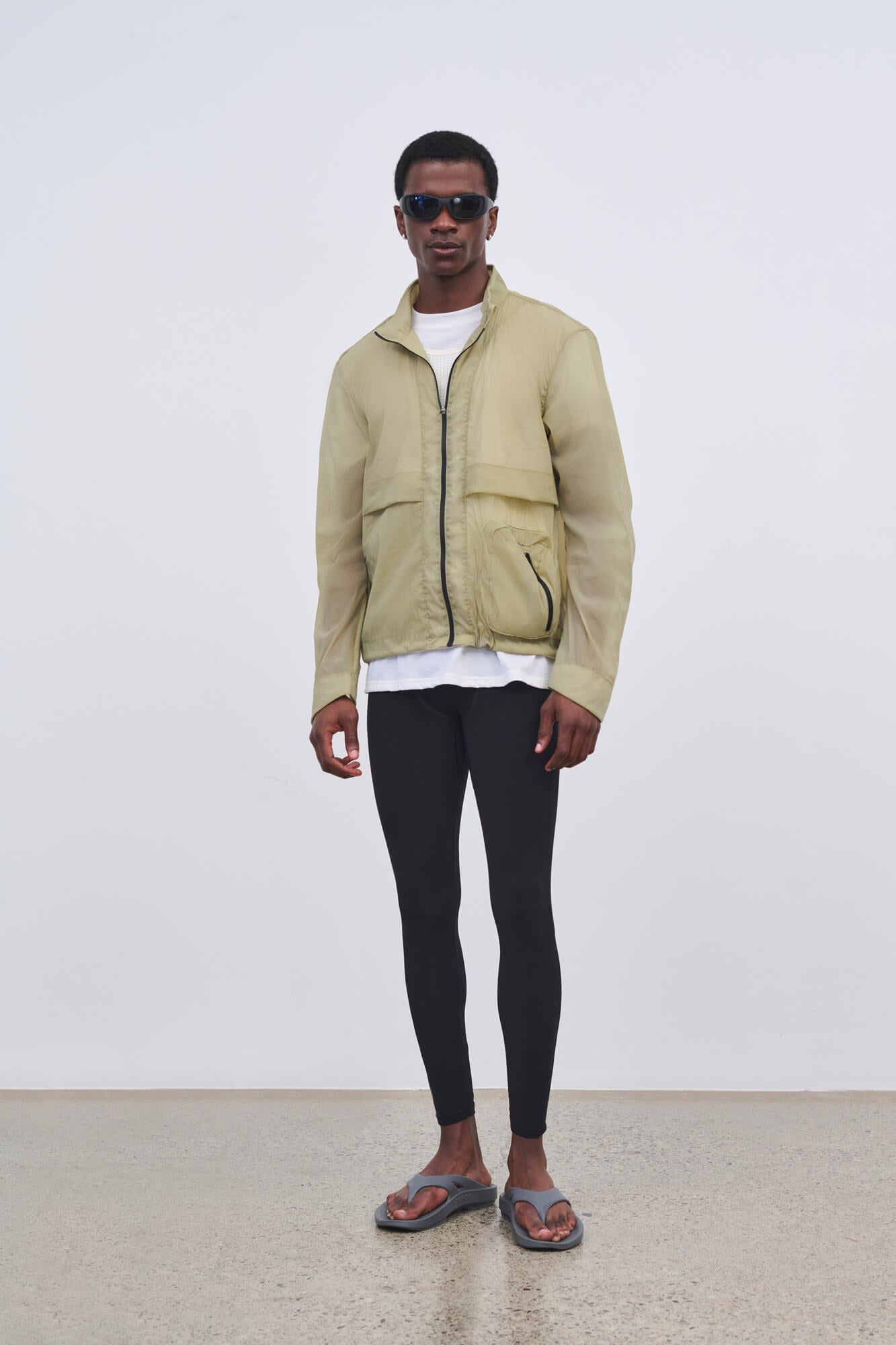 Literary Sport - Mens Henry Packable Running Jacket with Stand Collar - Tan