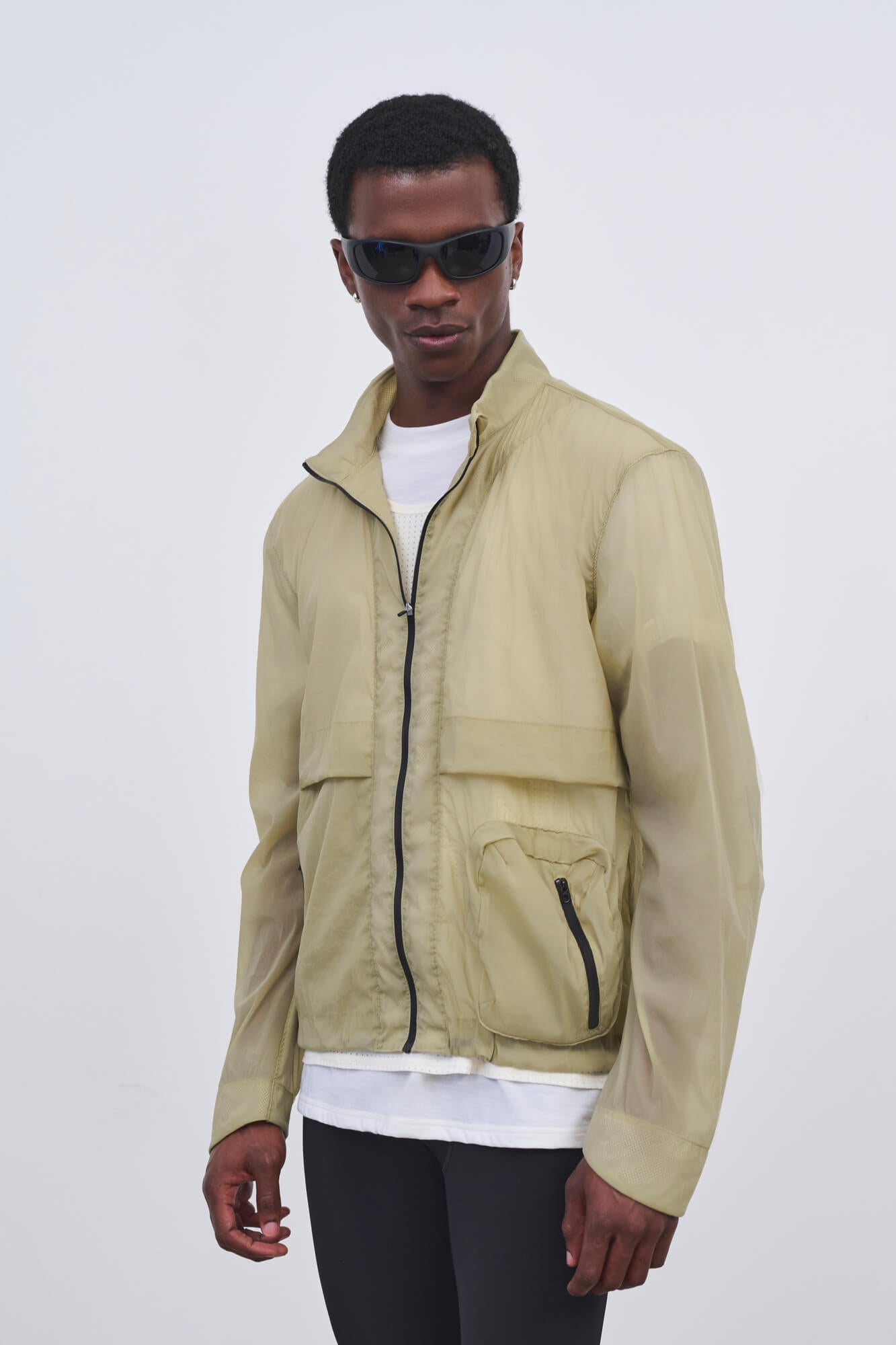 Literary Sport - Mens Henry Packable Running Jacket with Stand Collar - Tan