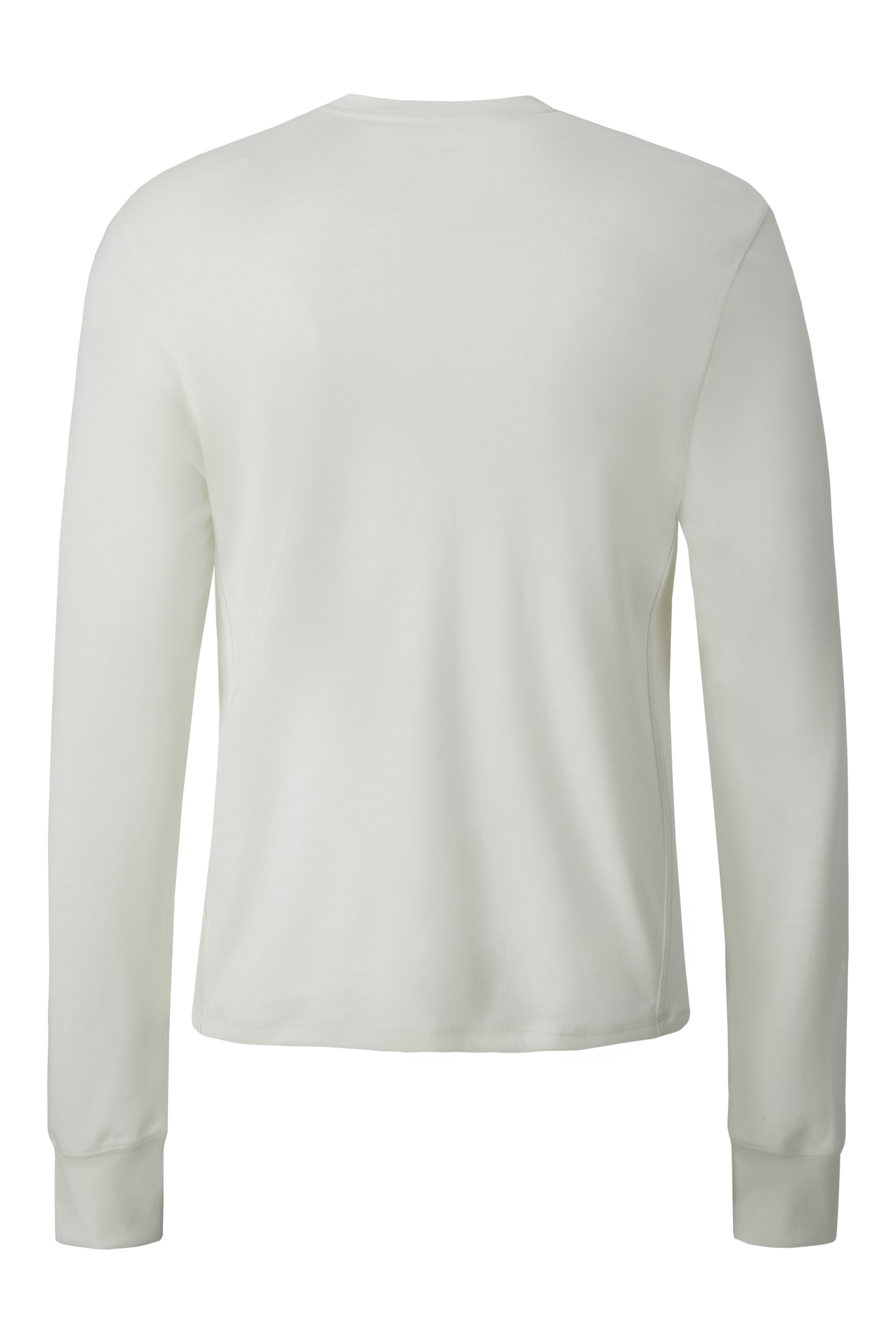 Literary Sport - Whit Mens Long Sleeve COOLMAX® Running T-Shirt - Bone Off-White - Back