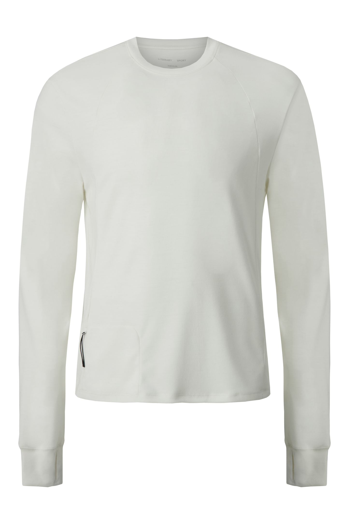 Literary Sport - Whit Mens Long Sleeve COOLMAX® Running T-Shirt - Bone Off-White - Front