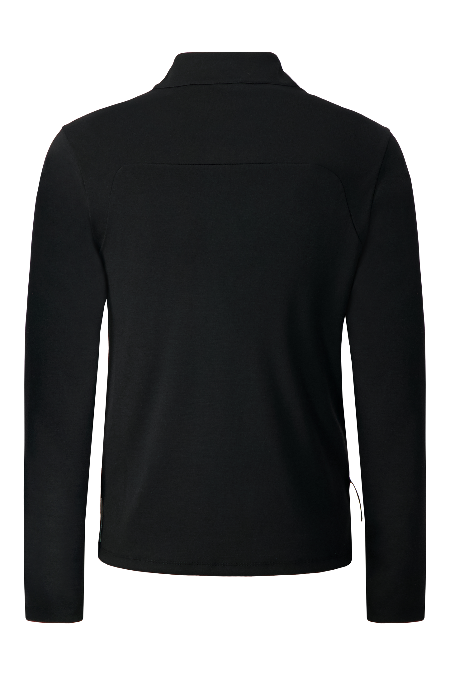 Literary Sport - Claude Mens Quarter Zip Running Long Sleeve T-Shirt - Black - Back