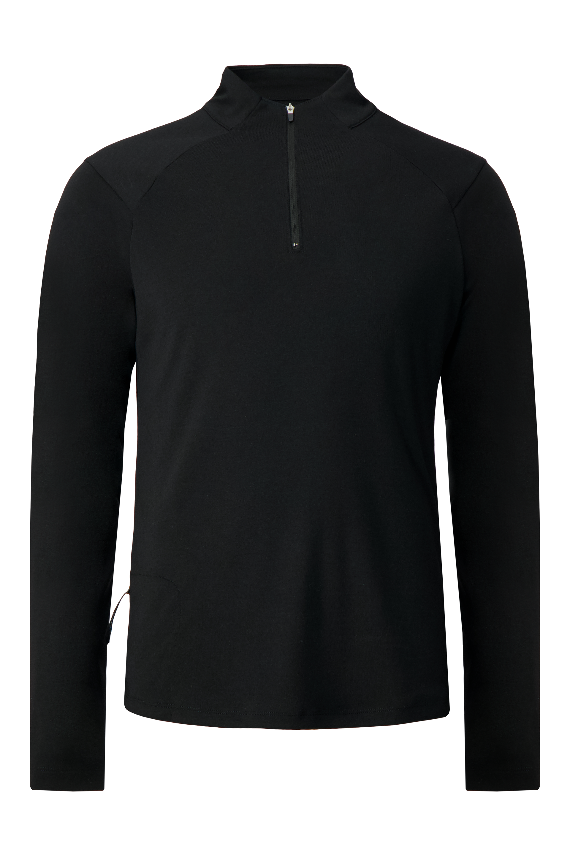 Literary Sport - Jorie Womens Long Sleeve Quarter Zip Running T-Shirt - Black - Front
