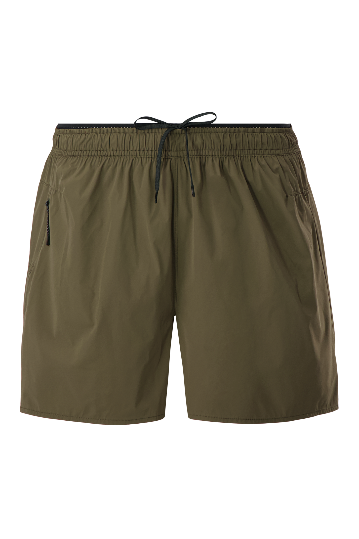 Literary Sport - Marcus Mens Running Short with Brief - Olive Green - Front