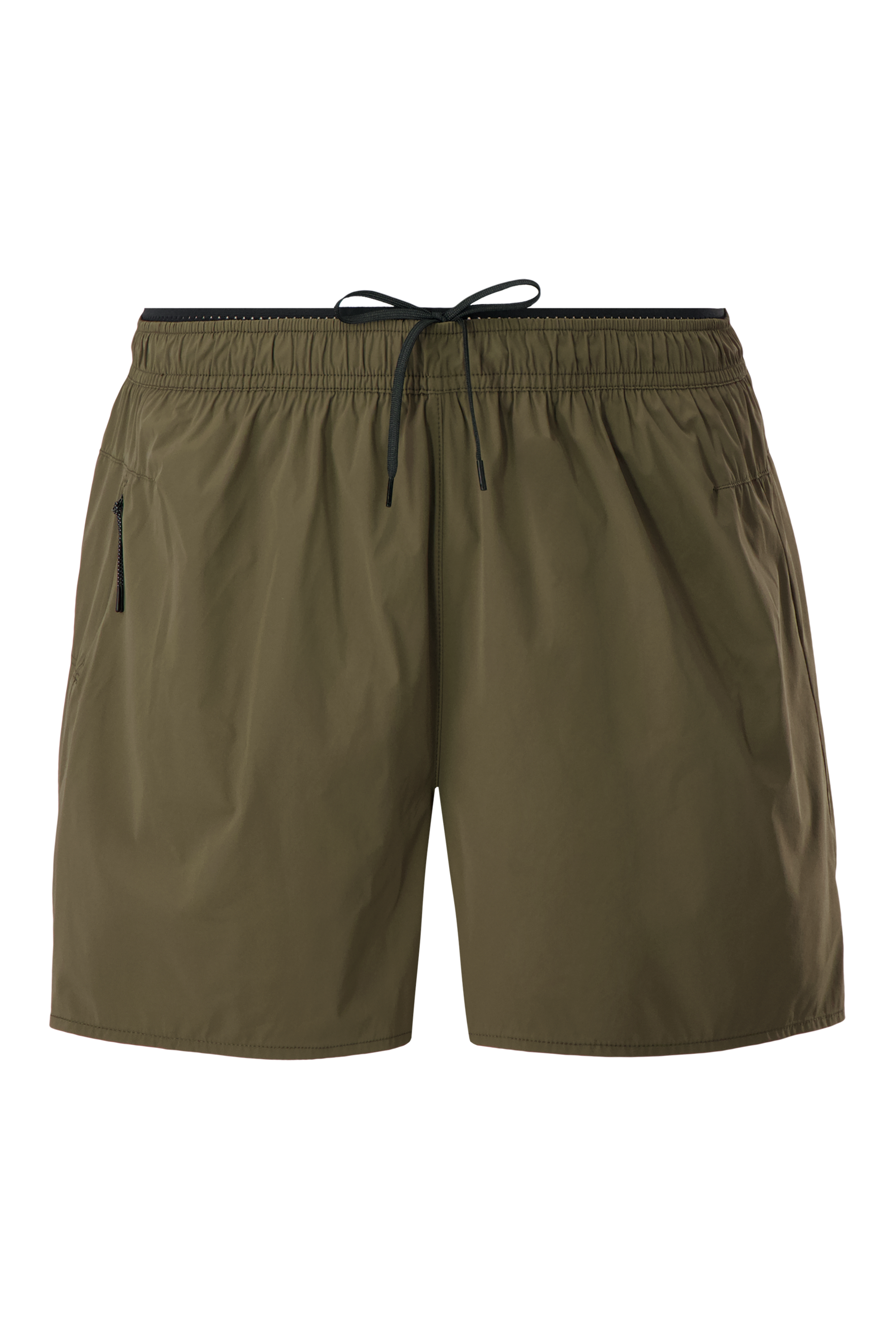 Literary Sport - Marcus Mens Running Short with Brief - Olive Green - Front