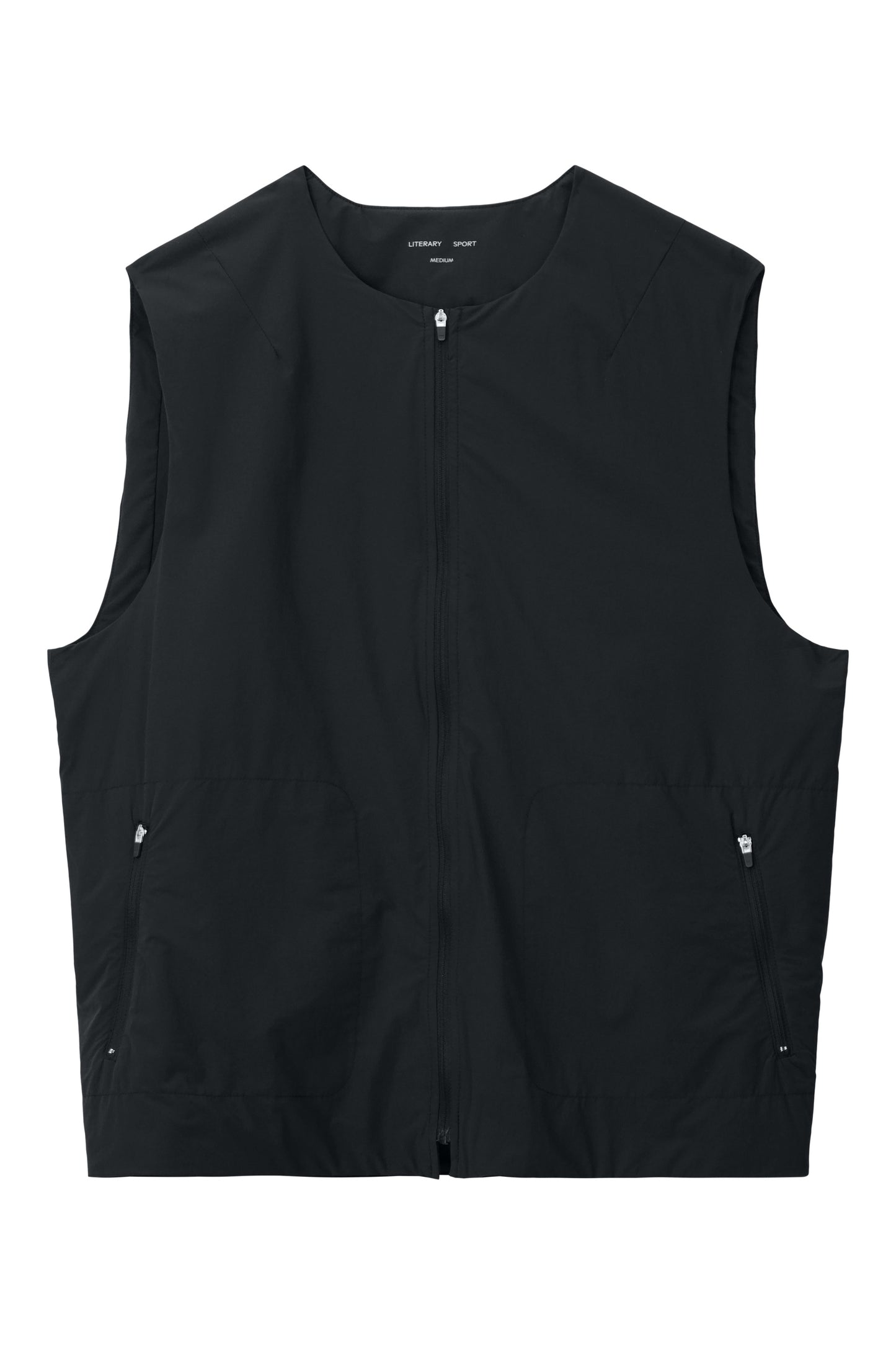 Literary Sport | Cesaire Mens Lightweight Insulated Running Vest - Black - Front