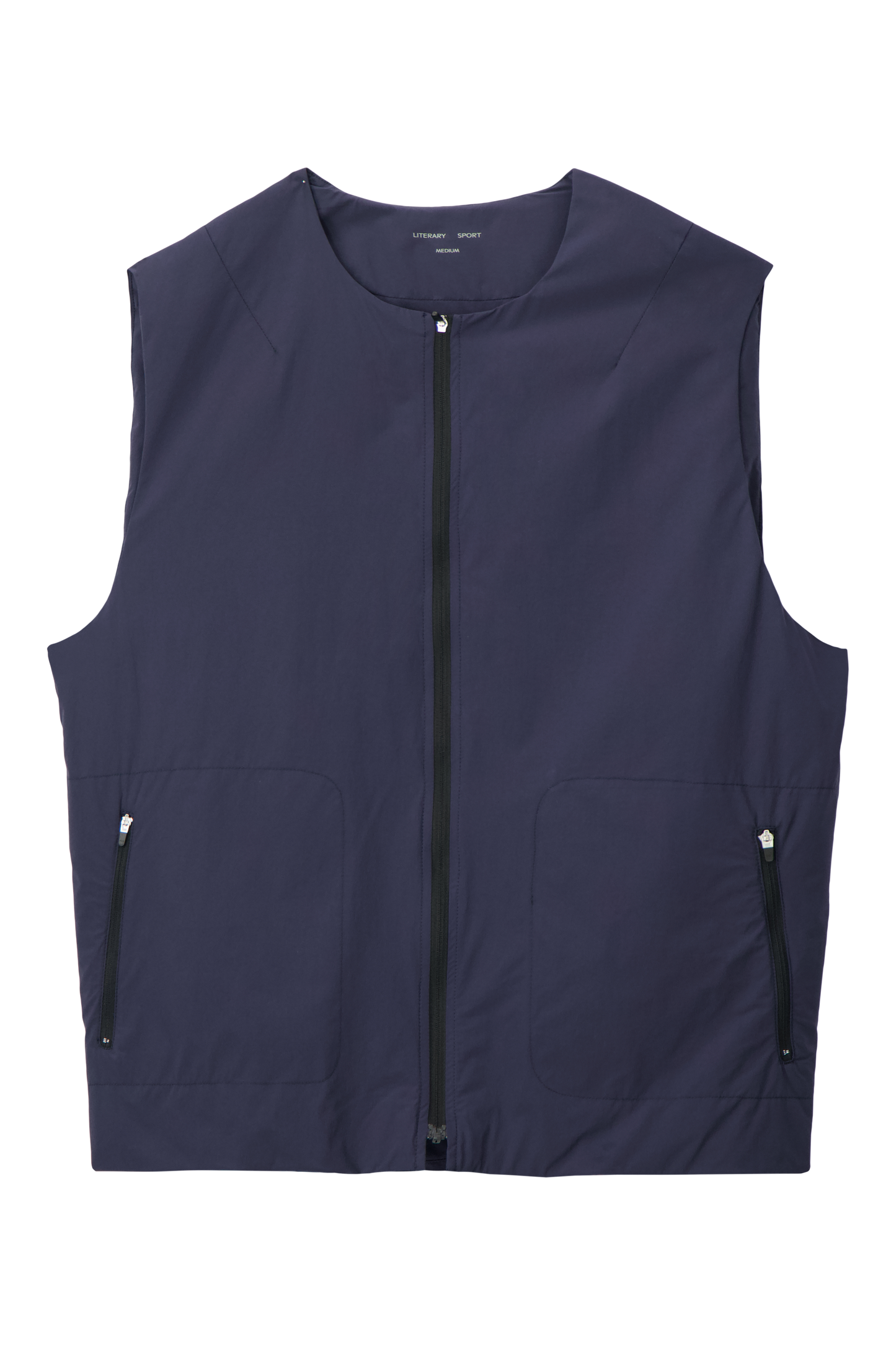 Literary Sport | Ada Womens Lightweight Packable Running Vest - Washed Navy - Front
