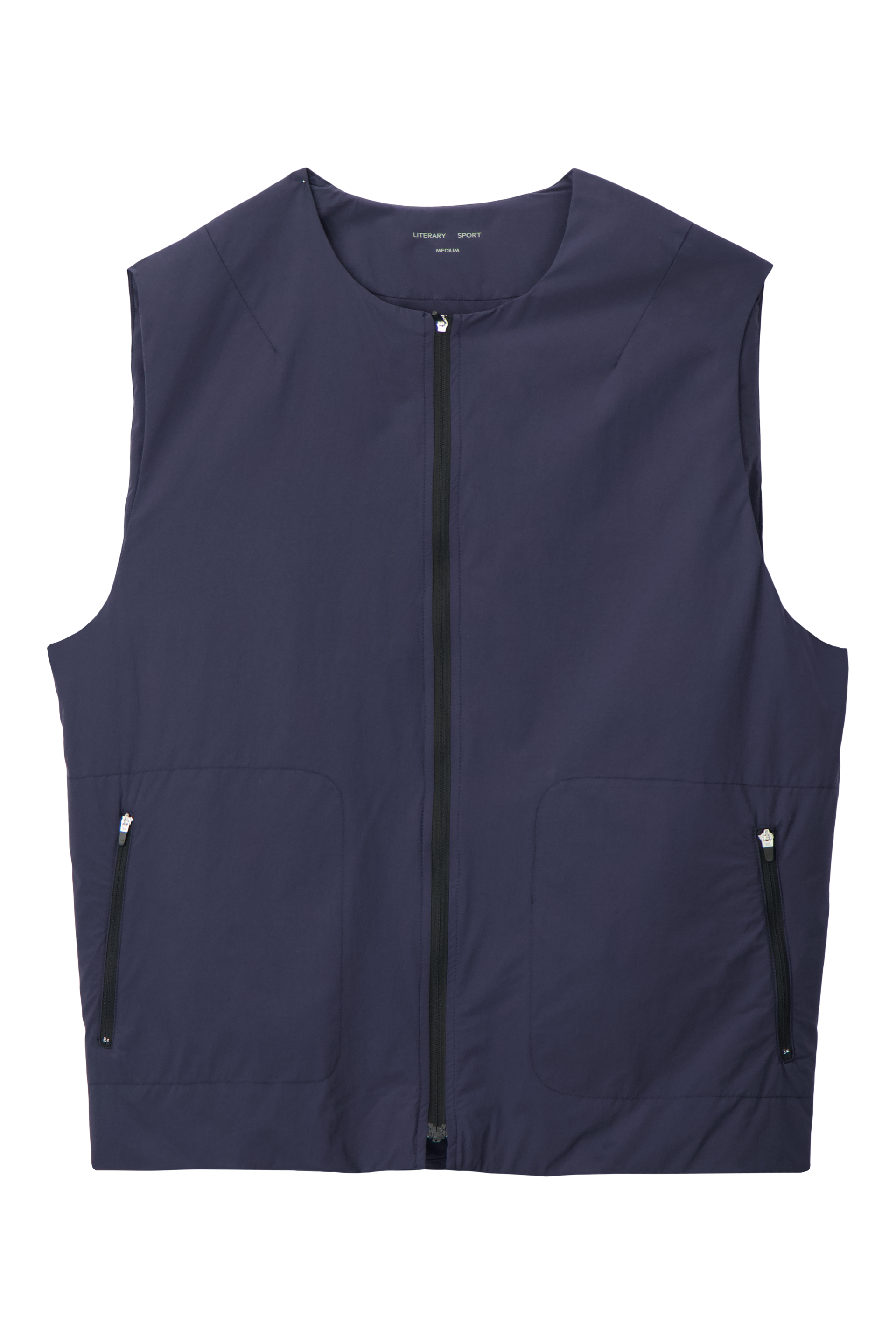 Literary Sport | Ada Womens Lightweight Packable Running Vest - Washed Navy - Front