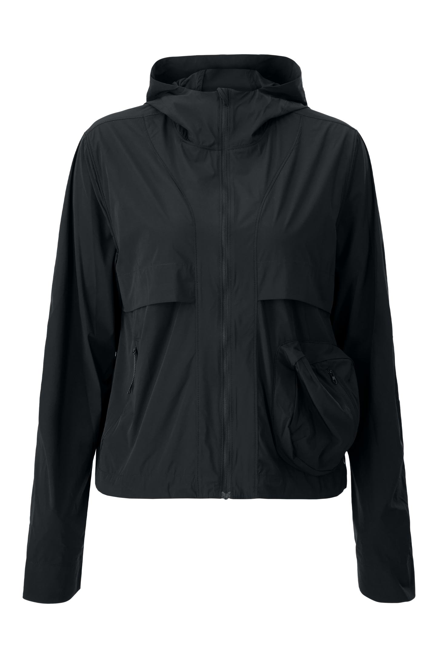 Literary Sport - Adrienne Womens Packable Running Jacket - Black - Front
