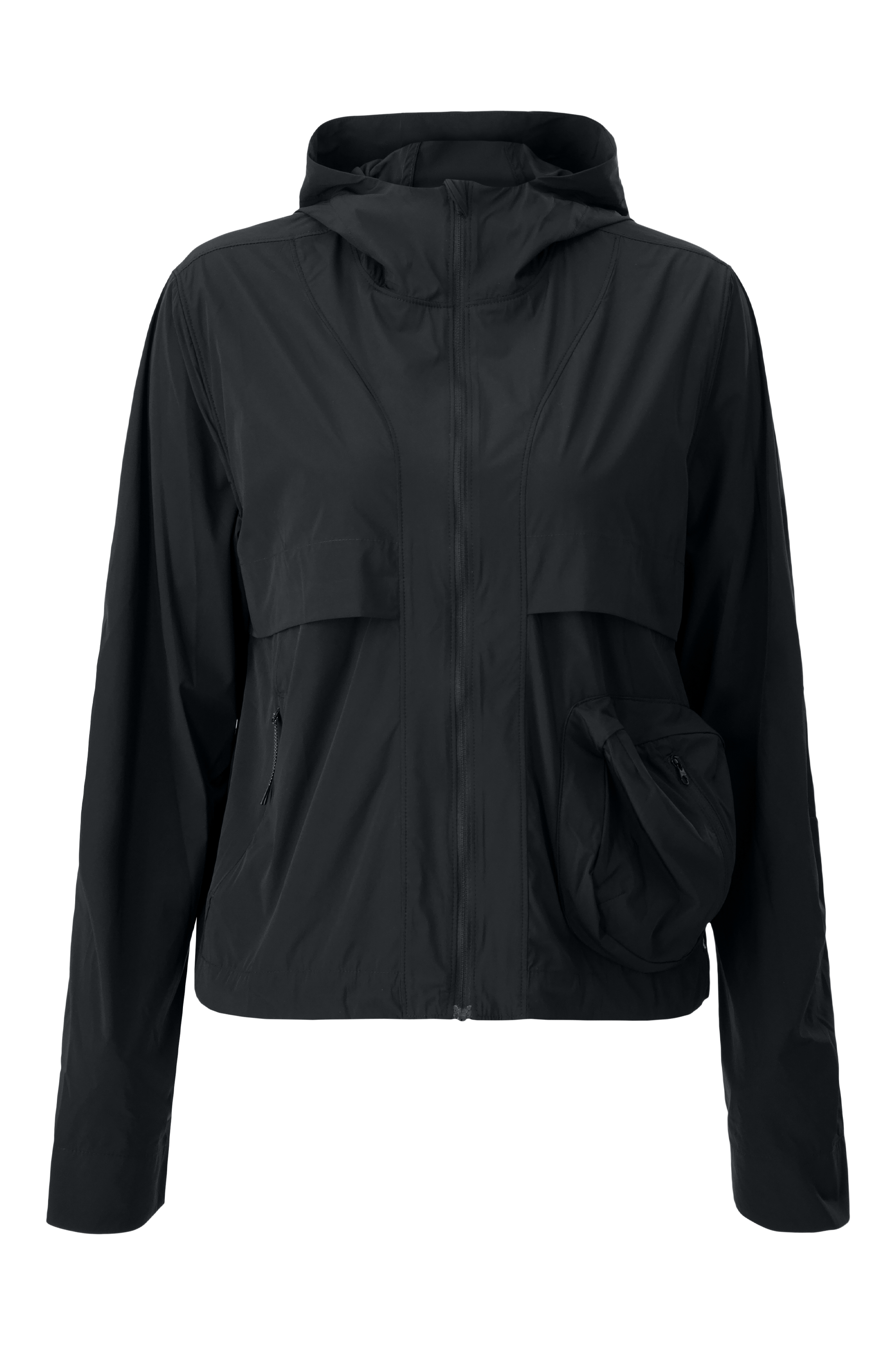Literary Sport - Adrienne Womens Packable Running Jacket - Black - Front